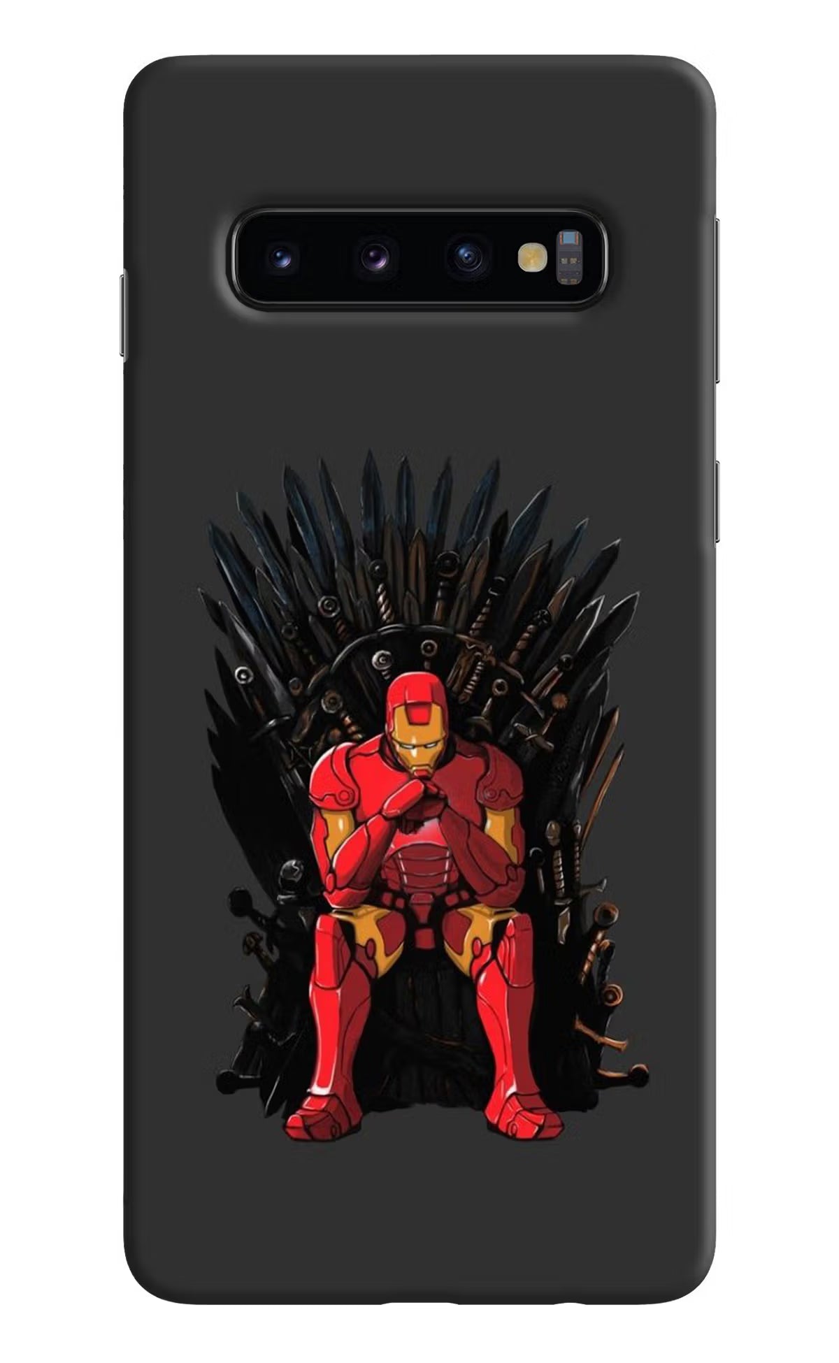 Ironman Throne Samsung S10 Back Cover - Ironman Throne Samsung S10 Hard Case Back Cover by Casekaro Ironman Throne Samsung S10 Hard Case Back Cover by Casekaro
