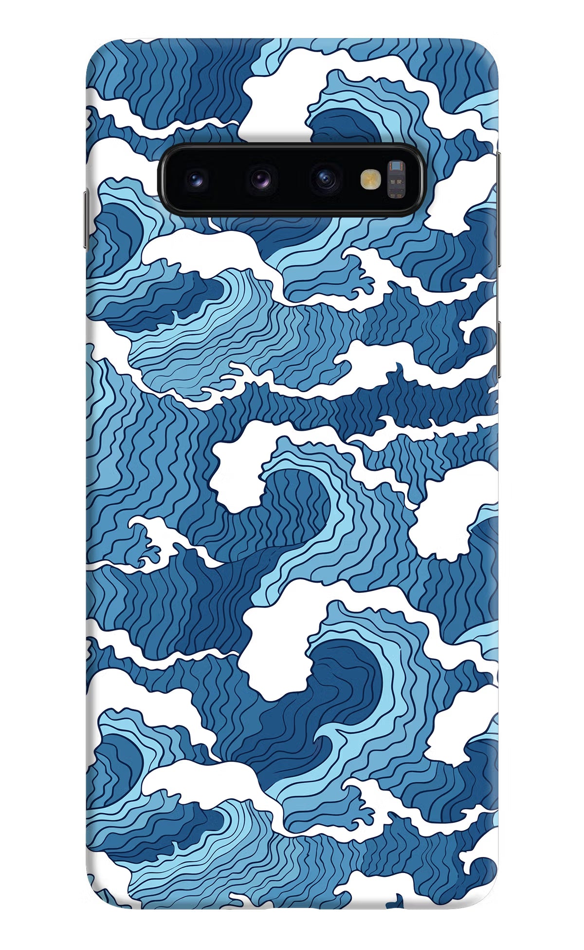 Blue Waves Samsung S10 Back Cover - Blue Waves Samsung S10 Hard Case Back Cover by Casekaro Blue Waves Samsung S10 Hard Case Back Cover by Casekaro