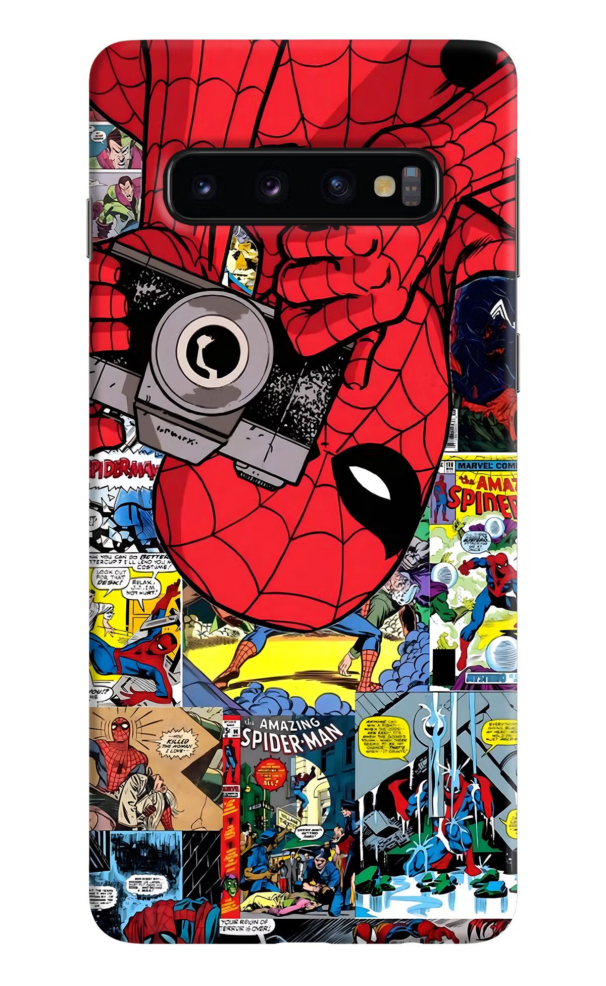 Spider Man Samsung S10 Back Cover - Spider Man Samsung S10 Hard Case Back Cover by Casekaro Spider Man Samsung S10 Hard Case Back Cover by Casekaro