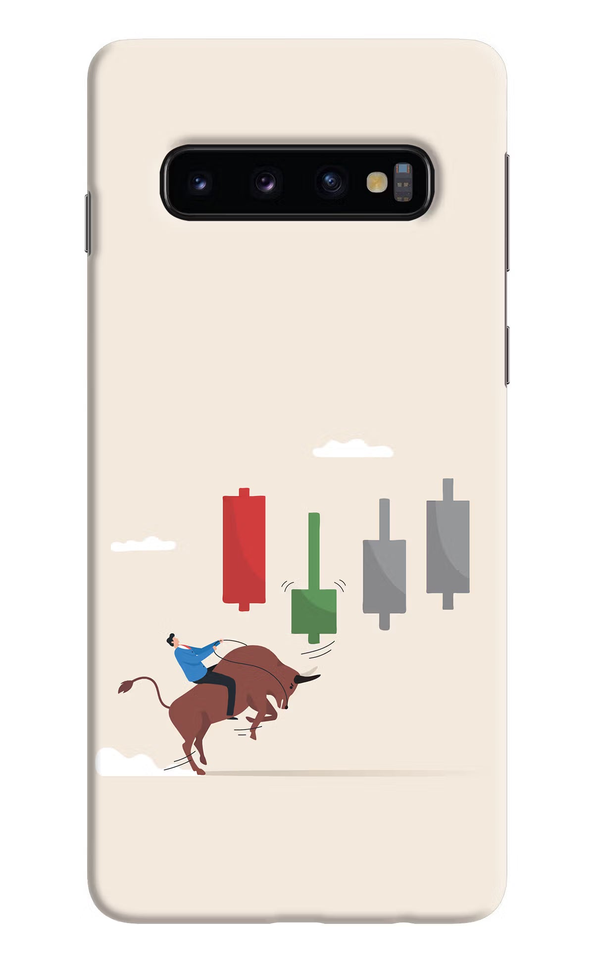 Bull Trading Momentum Samsung S10 Back Cover - Bull Trading Momentum Samsung S10 Hard Case Back Cover by Casekaro Bull Trading Momentum Samsung S10 Hard Case Back Cover by Casekaro