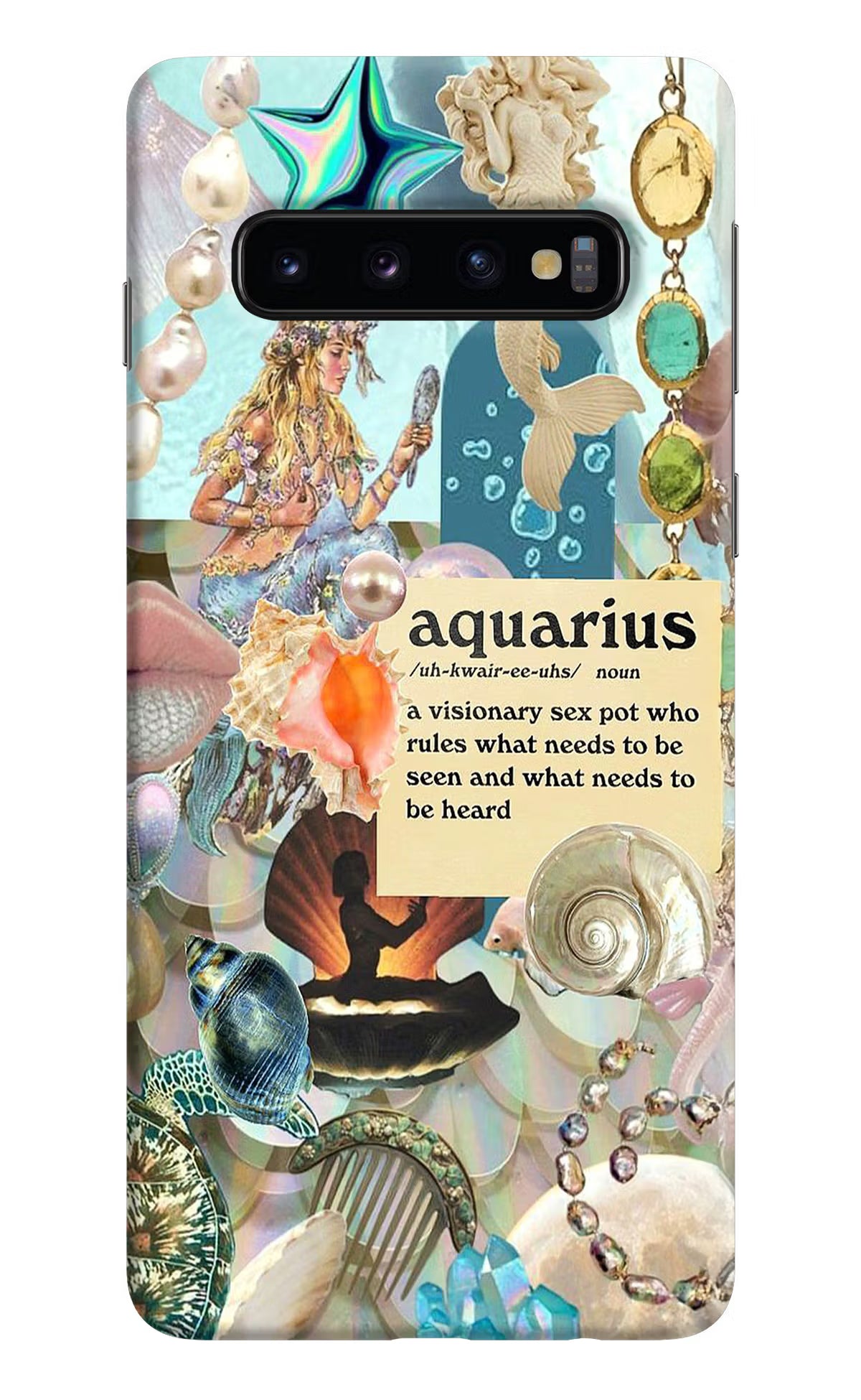 Aquarius Zodiac Samsung S10 Back Cover - Aquarius Zodiac Samsung S10 Hard Case Back Cover by Casekaro Aquarius Zodiac Samsung S10 Hard Case Back Cover by Casekaro