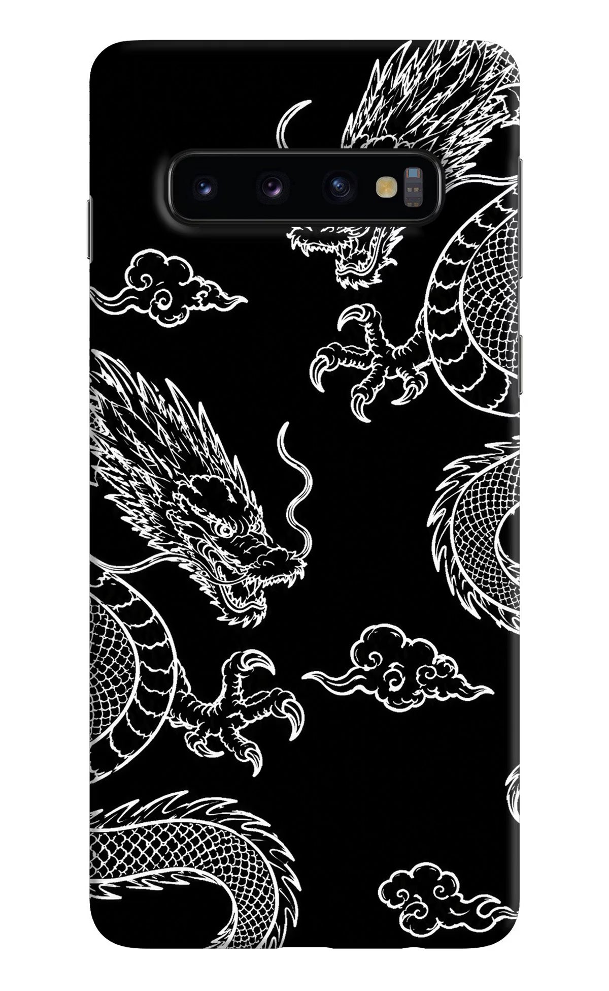 Twin Dragons Samsung S10 Back Cover - Twin Dragons Samsung S10 Hard Case Back Cover by Casekaro Twin Dragons Samsung S10 Hard Case Back Cover by Casekaro
