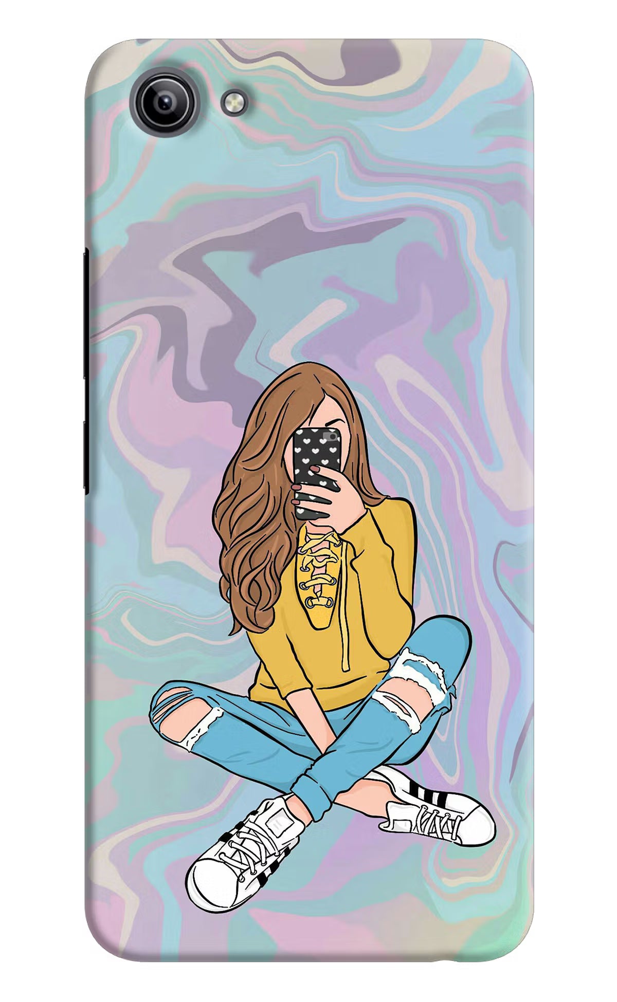 Selfie Girl Vivo Y81i Back Cover - Selfie Girl Vivo Y81i Hard Case Back Cover by Casekaro Selfie Girl Vivo Y81i Hard Case Back Cover by Casekaro