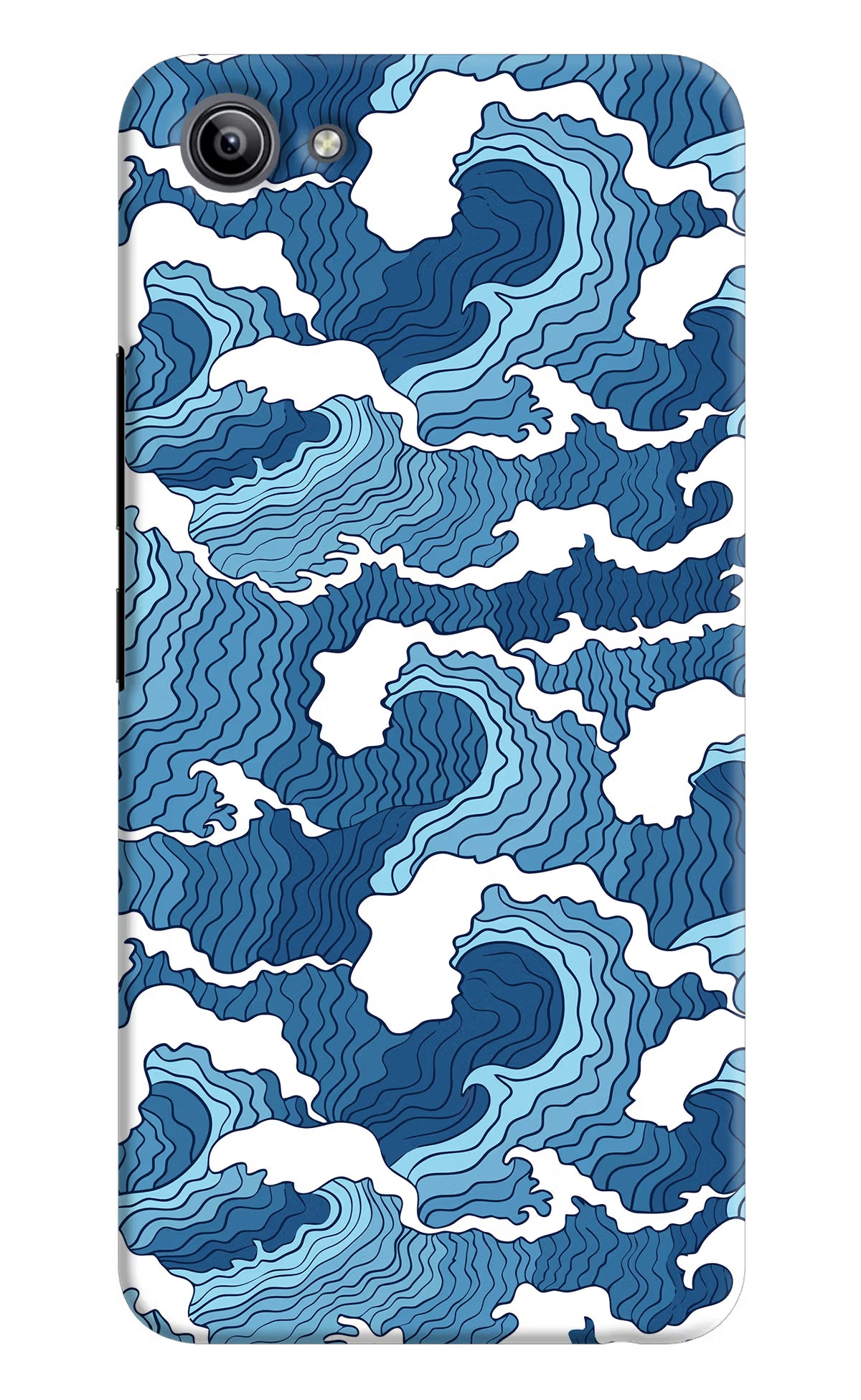 Blue Waves Vivo Y81i Back Cover - Blue Waves Vivo Y81i Hard Case Back Cover by Casekaro Blue Waves Vivo Y81i Hard Case Back Cover by Casekaro