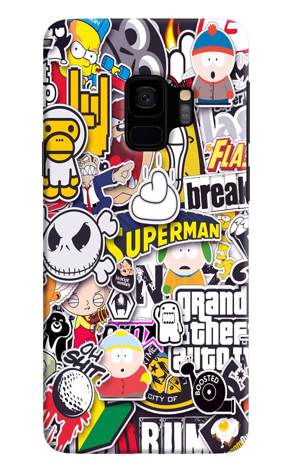 Sticker Bomb Samsung S9 Back Cover - Sticker Bomb Samsung S9 Hard Case Back Cover by Casekaro Sticker Bomb Samsung S9 Hard Case Back Cover by Casekaro