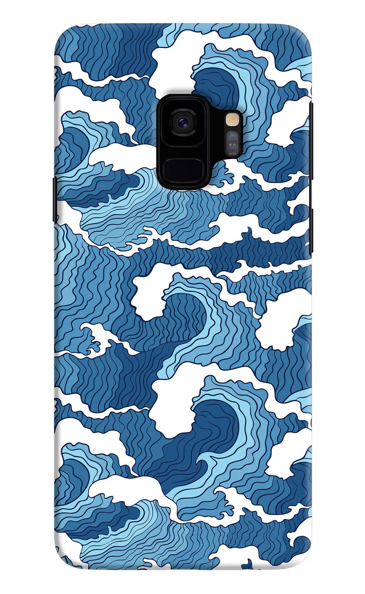 Blue Waves Samsung S9 Back Cover - Blue Waves Samsung S9 Hard Case Back Cover by Casekaro Blue Waves Samsung S9 Hard Case Back Cover by Casekaro