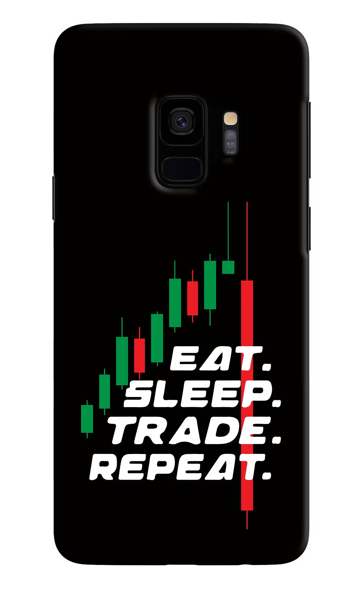 Eat Sleep Trade Repeat Samsung S9 Back Cover - Eat Sleep Trade Repeat Samsung S9 Hard Case Back Cover by Casekaro Eat Sleep Trade Repeat Samsung S9 Hard Case Back Cover by Casekaro