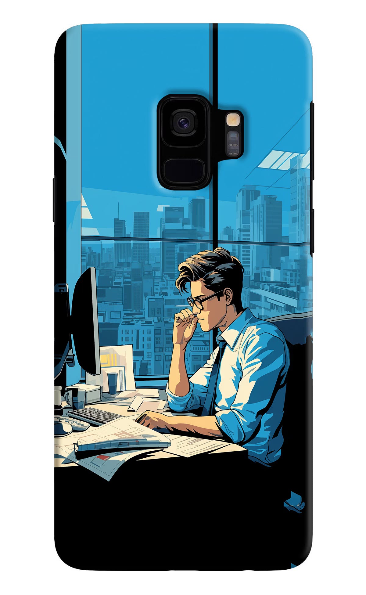 Focused Hustler (AI Generated) Samsung S9 Back Cover - Focused Hustler (AI Generated) Samsung S9 Hard Case Back Cover by Casekaro Focused Hustler (AI Generated) Samsung S9 Hard Case Back Cover by Casekaro