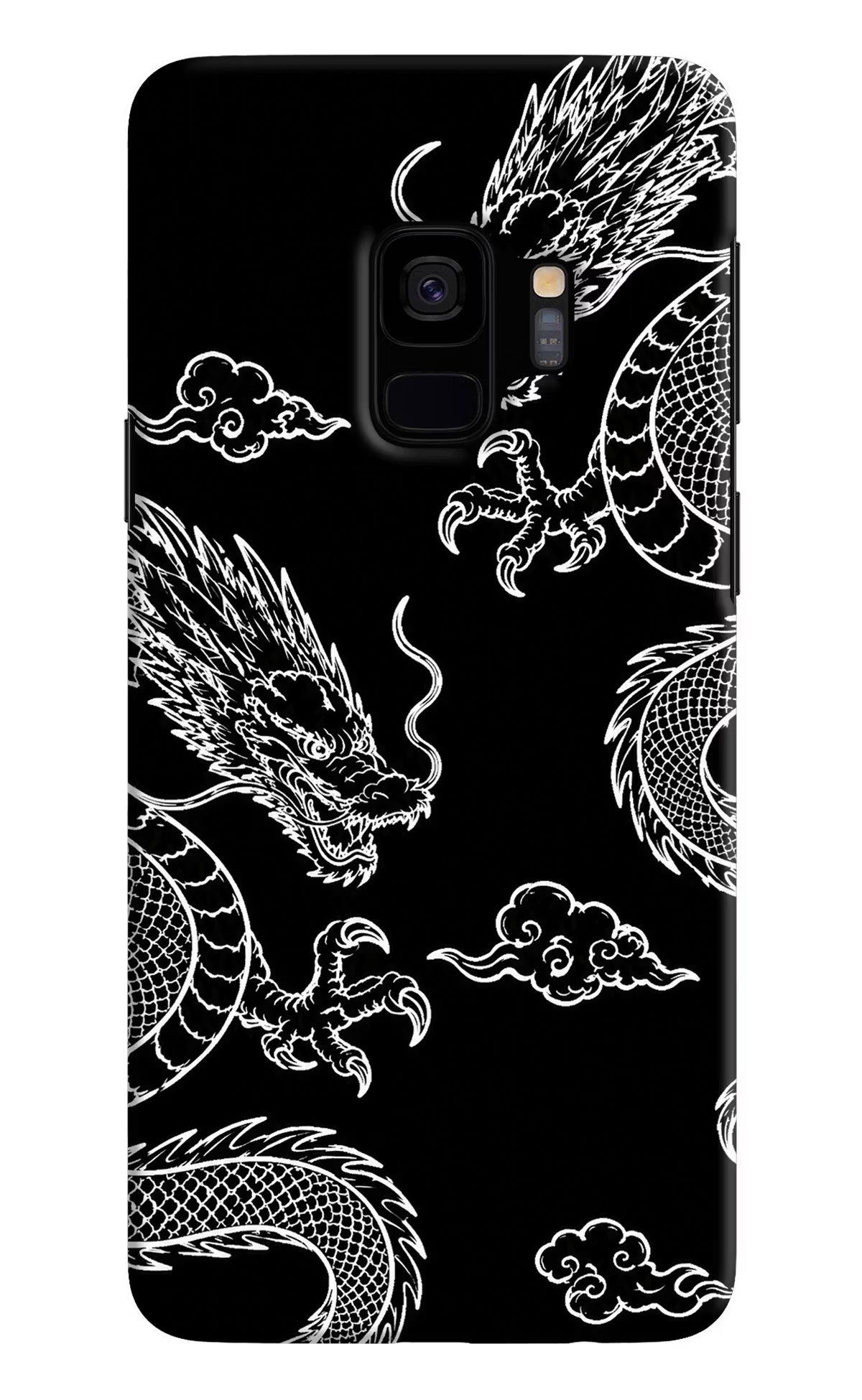 Twin Dragons Samsung S9 Back Cover - Twin Dragons Samsung S9 Hard Case Back Cover by Casekaro Twin Dragons Samsung S9 Hard Case Back Cover by Casekaro