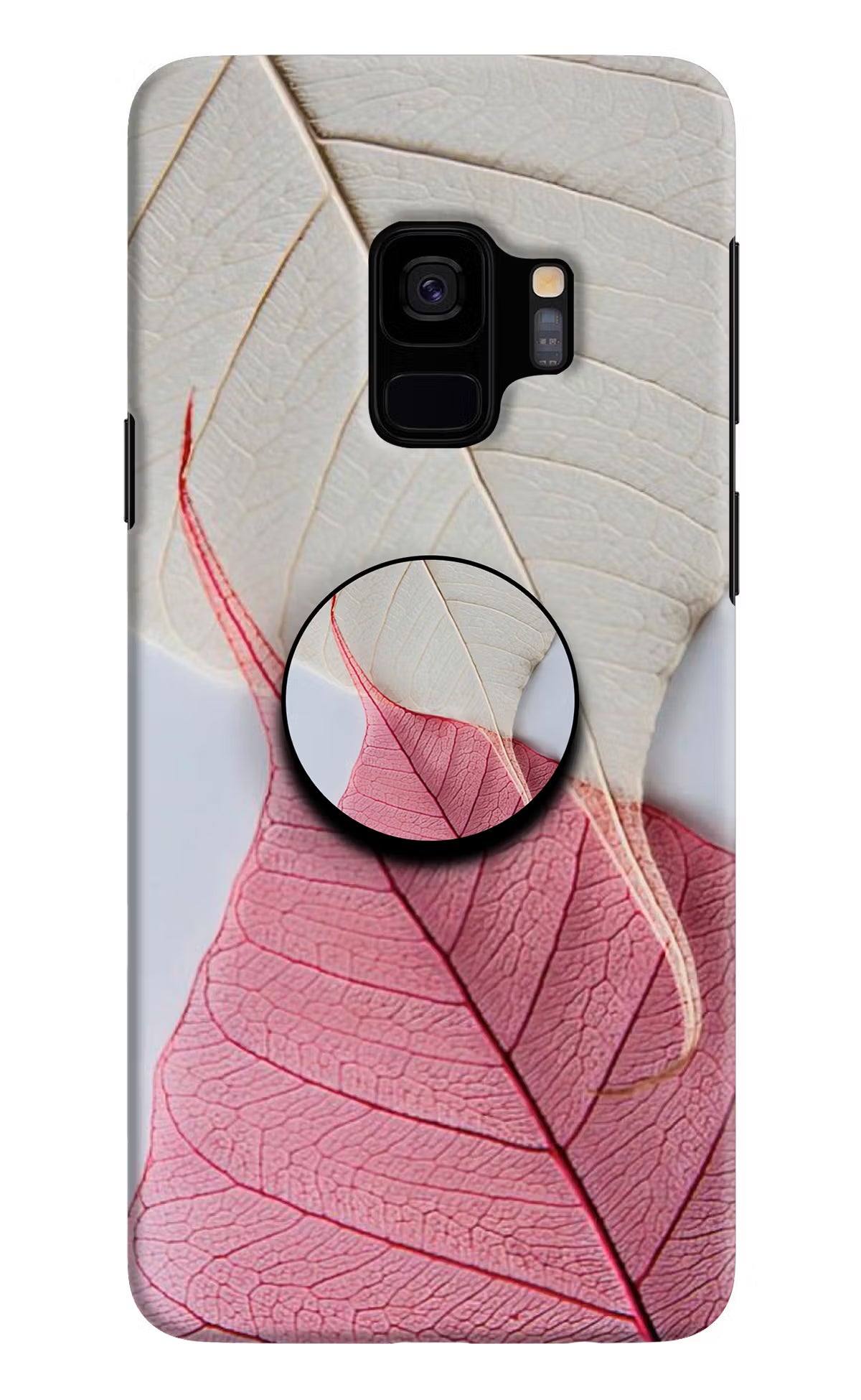 White Pink Leaf Samsung S9 Pop Case - White Pink Leaf Samsung S9 Pop Case by Casekaro White Pink Leaf Samsung S9 Pop Case by Casekaro