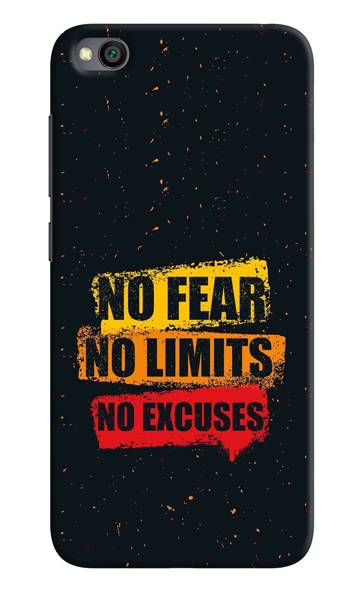 No Fear No Limits No Excuse Redmi Go Back Cover - No Fear No Limits No Excuse Redmi Go Hard Case Back Cover by Casekaro No Fear No Limits No Excuse Redmi Go Hard Case Back Cover by Casekaro