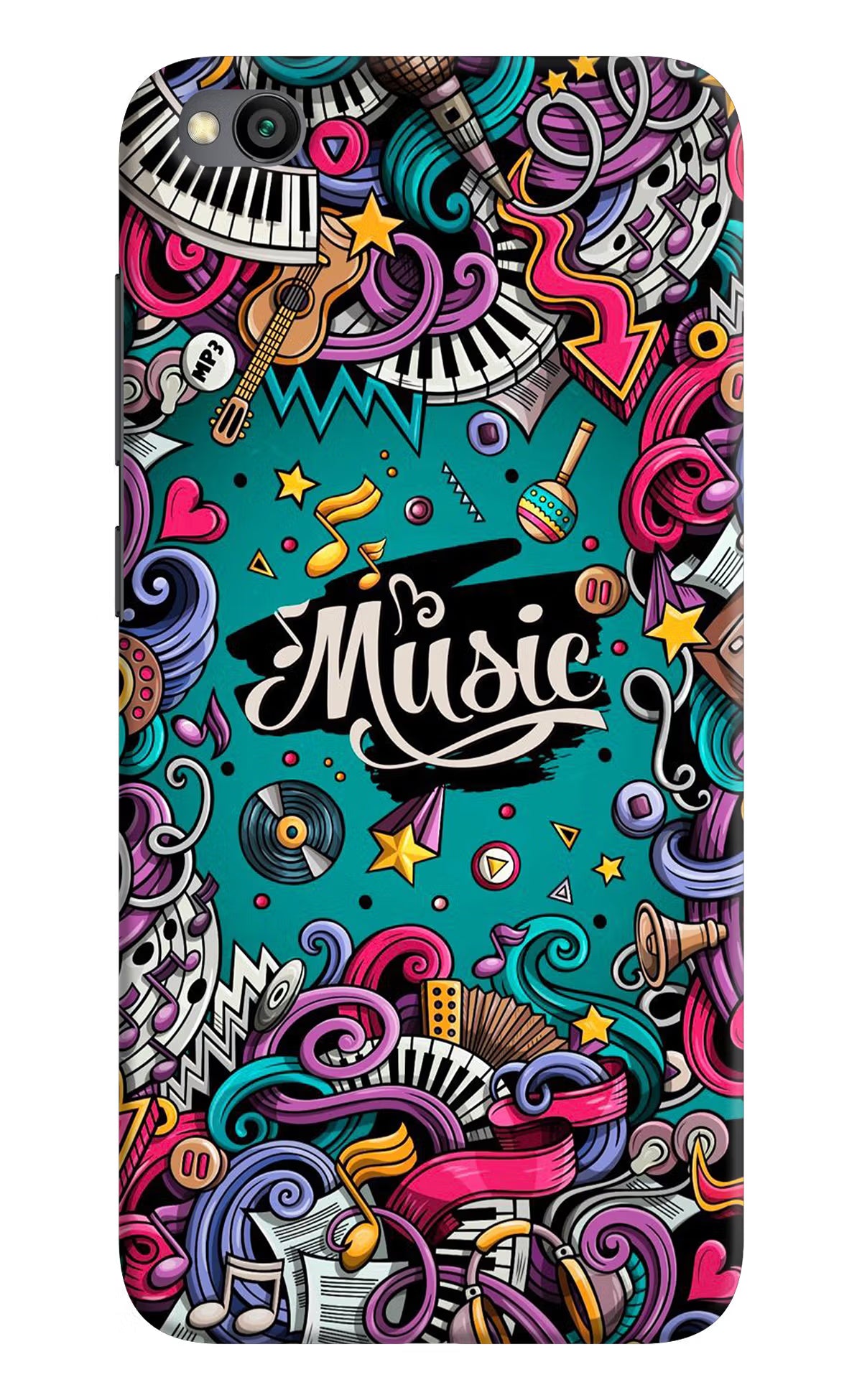 Music Graffiti Redmi Go Back Cover - Music Graffiti Redmi Go Hard Case Back Cover by Casekaro Music Graffiti Redmi Go Hard Case Back Cover by Casekaro