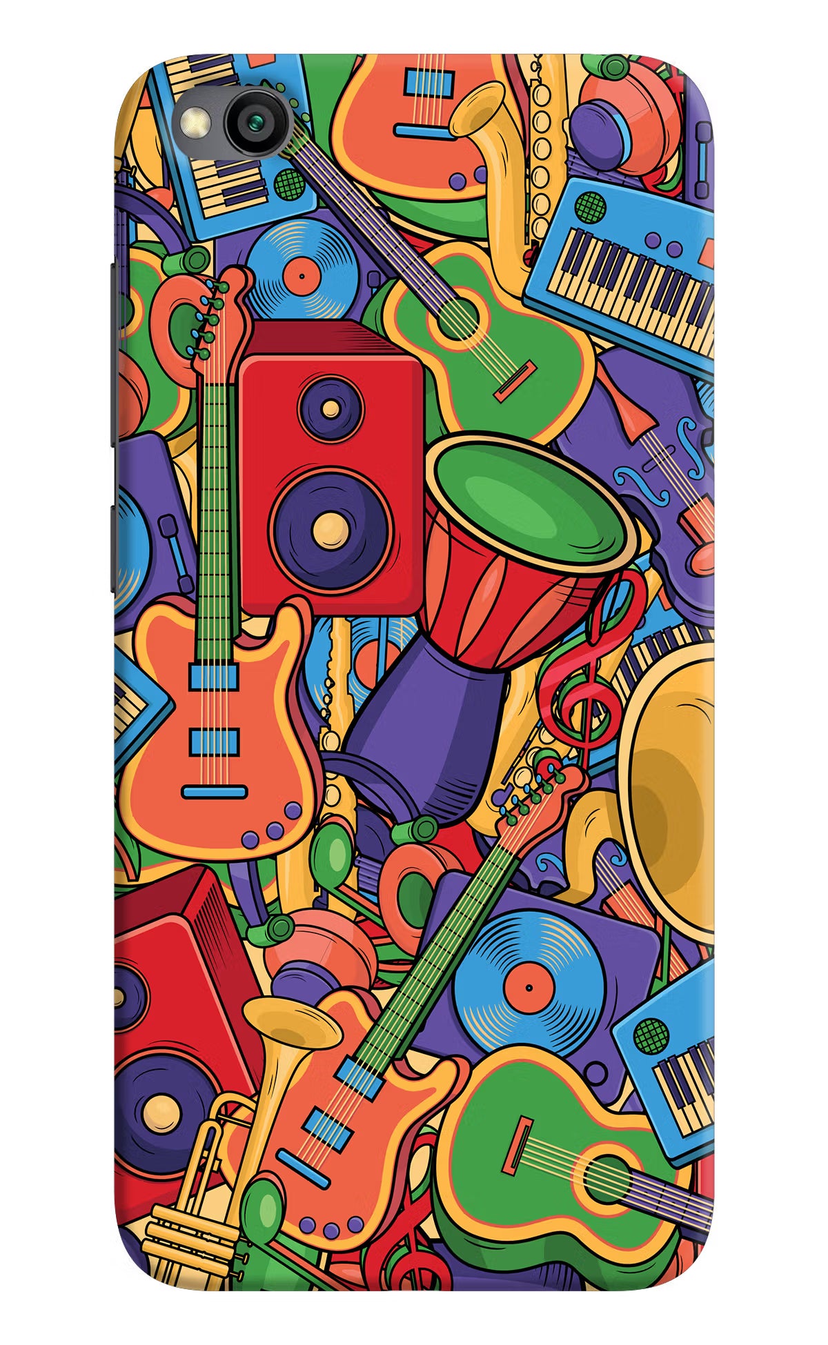 Music Instrument Doodle Redmi Go Back Cover - Music Instrument Doodle Redmi Go Hard Case Back Cover by Casekaro Music Instrument Doodle Redmi Go Hard Case Back Cover by Casekaro
