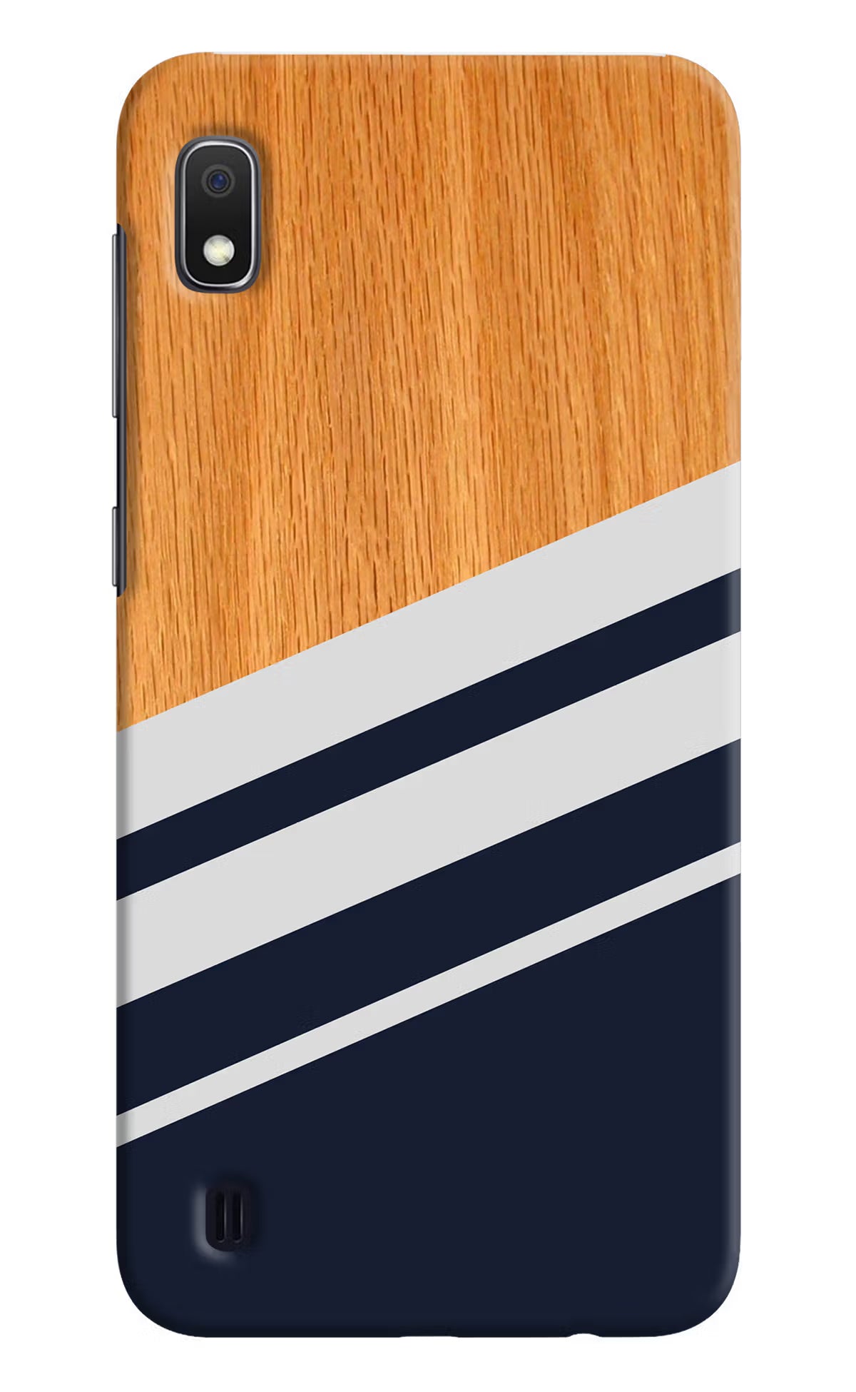 Blue and white wooden Samsung A10 Back Cover - Blue and white wooden Samsung A10 Hard Case Back Cover by Casekaro Blue and white wooden Samsung A10 Hard Case Back Cover by Casekaro