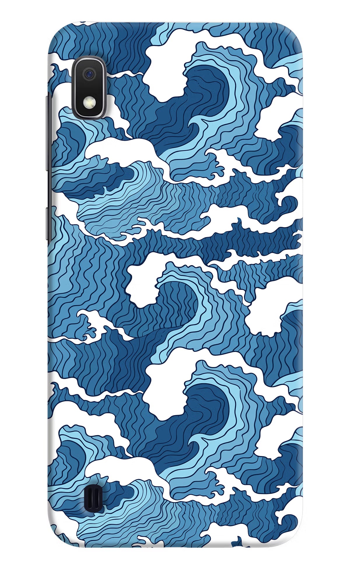 Blue Waves Samsung A10 Hard Case Back Cover by Casekaro