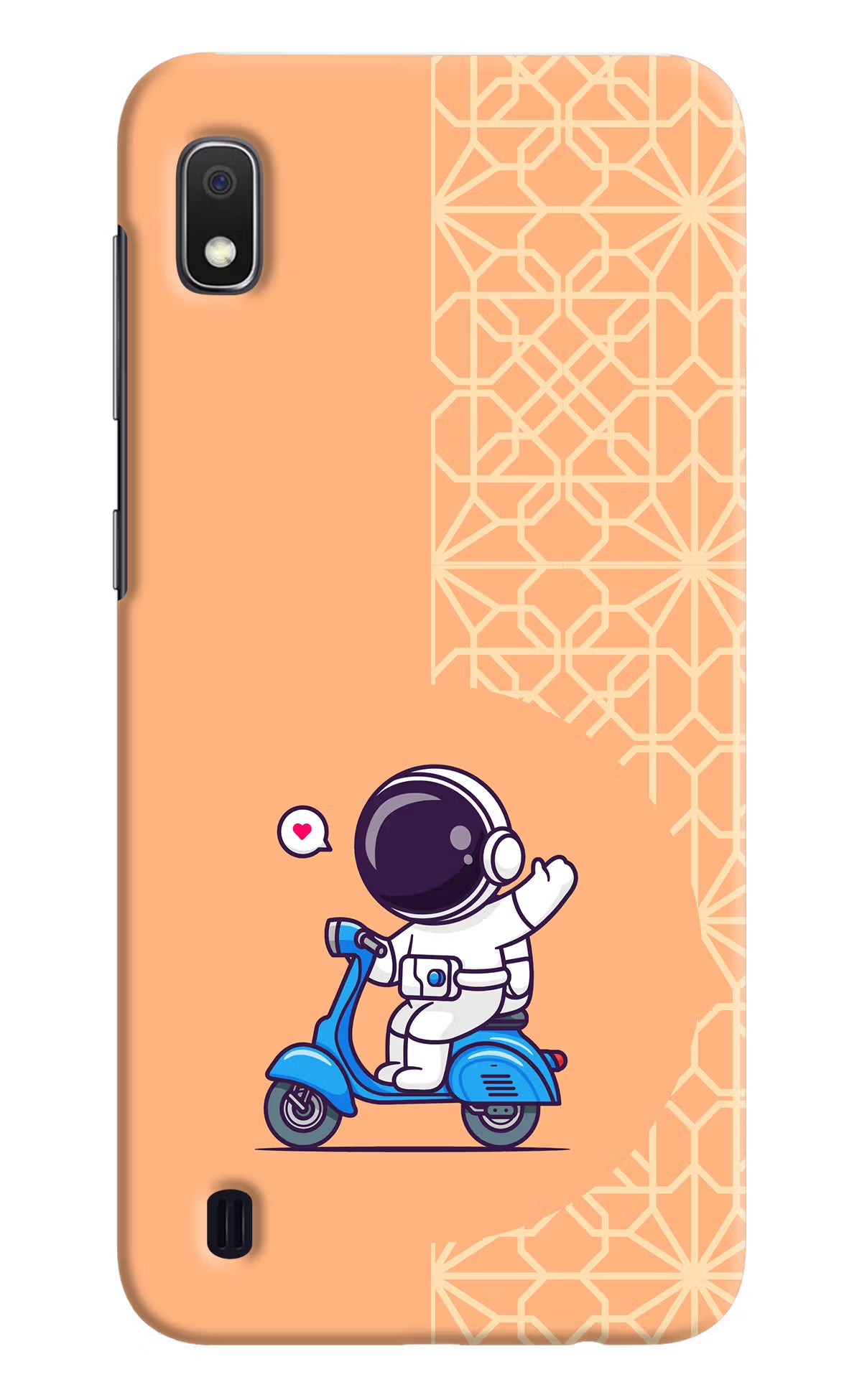 Cute Astronaut Riding Samsung A10 Hard Case Back Cover by Casekaro