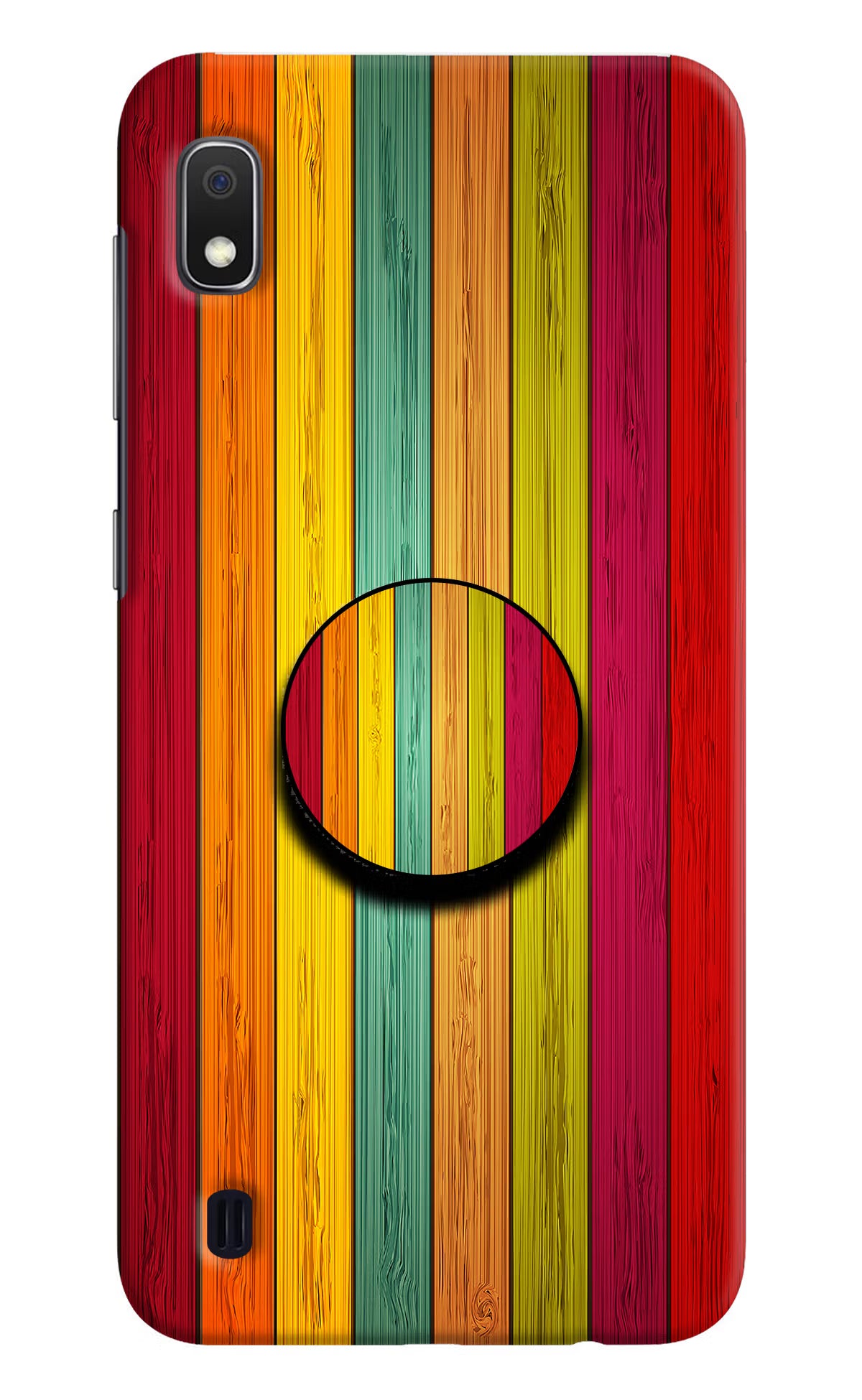 Multicolor Wooden Samsung A10 Pop Case by Casekaro