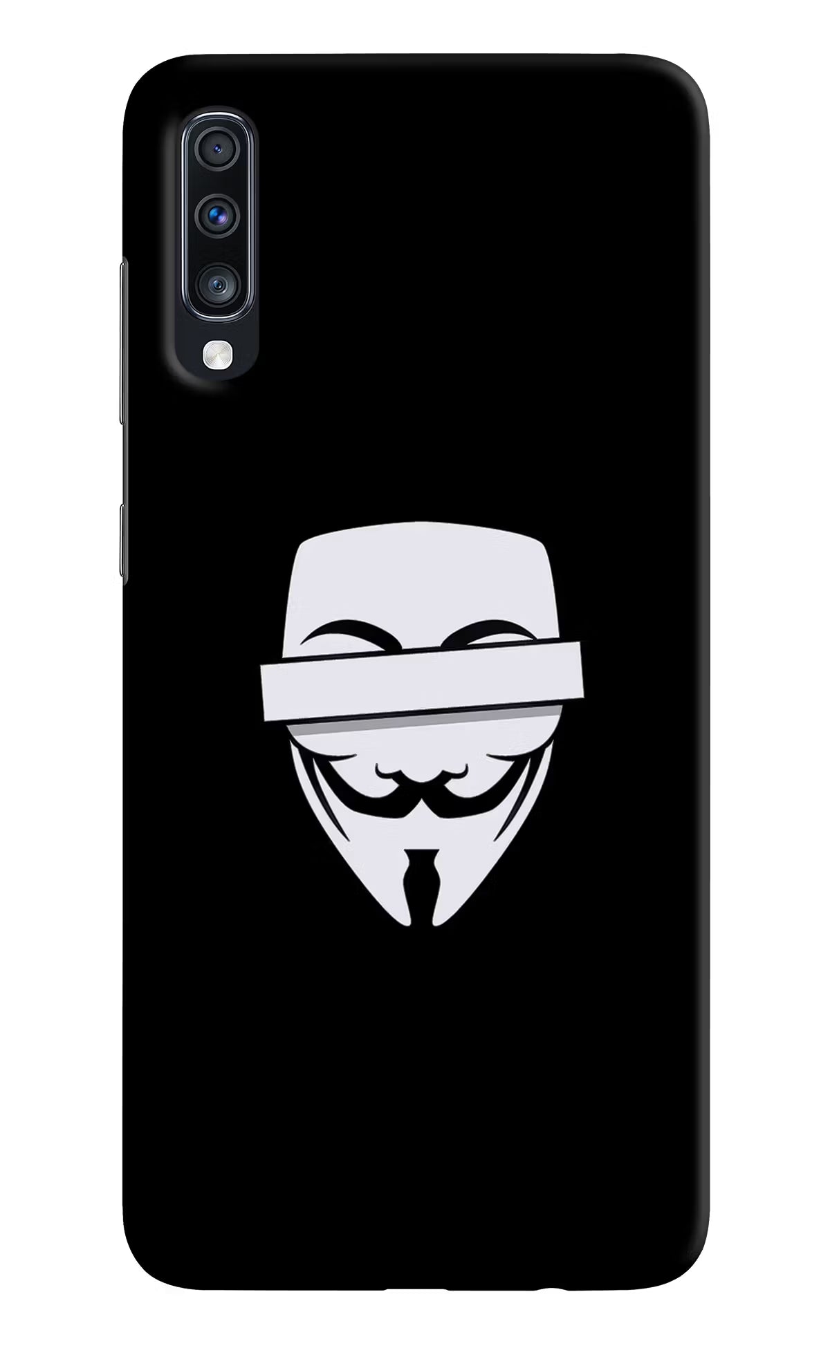 Anonymous Face Samsung A70 Back Cover - Anonymous Face Samsung A70 Hard Case Back Cover by Casekaro Anonymous Face Samsung A70 Hard Case Back Cover by Casekaro