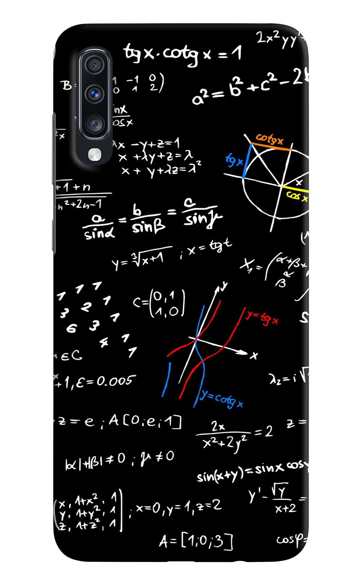 Mathematics Formula Samsung A70 Back Cover - Mathematics Formula Samsung A70 Hard Case Back Cover by Casekaro Mathematics Formula Samsung A70 Hard Case Back Cover by Casekaro