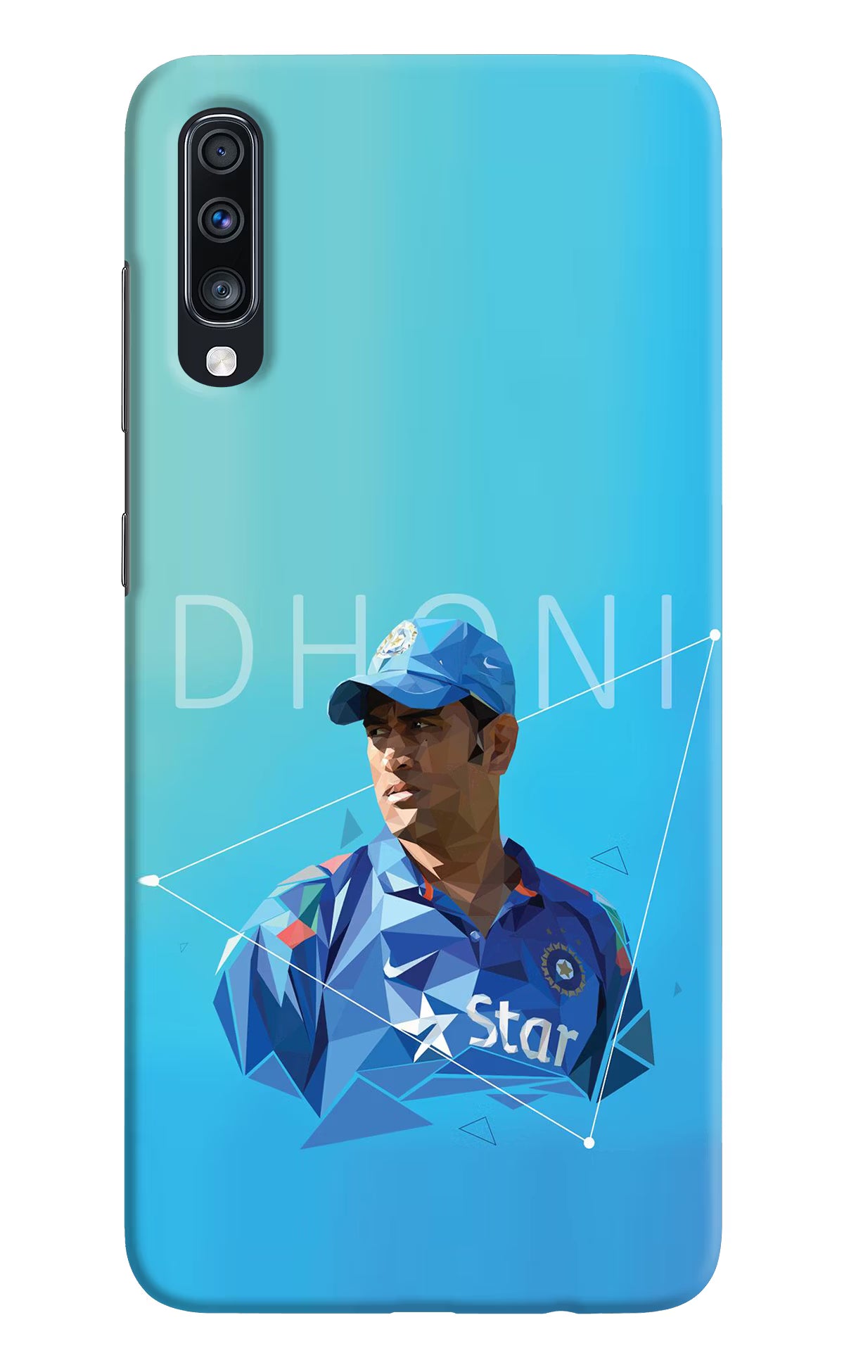 Dhoni Artwork Samsung A70 Back Cover - Dhoni Artwork Samsung A70 Hard Case Back Cover by Casekaro Dhoni Artwork Samsung A70 Hard Case Back Cover by Casekaro