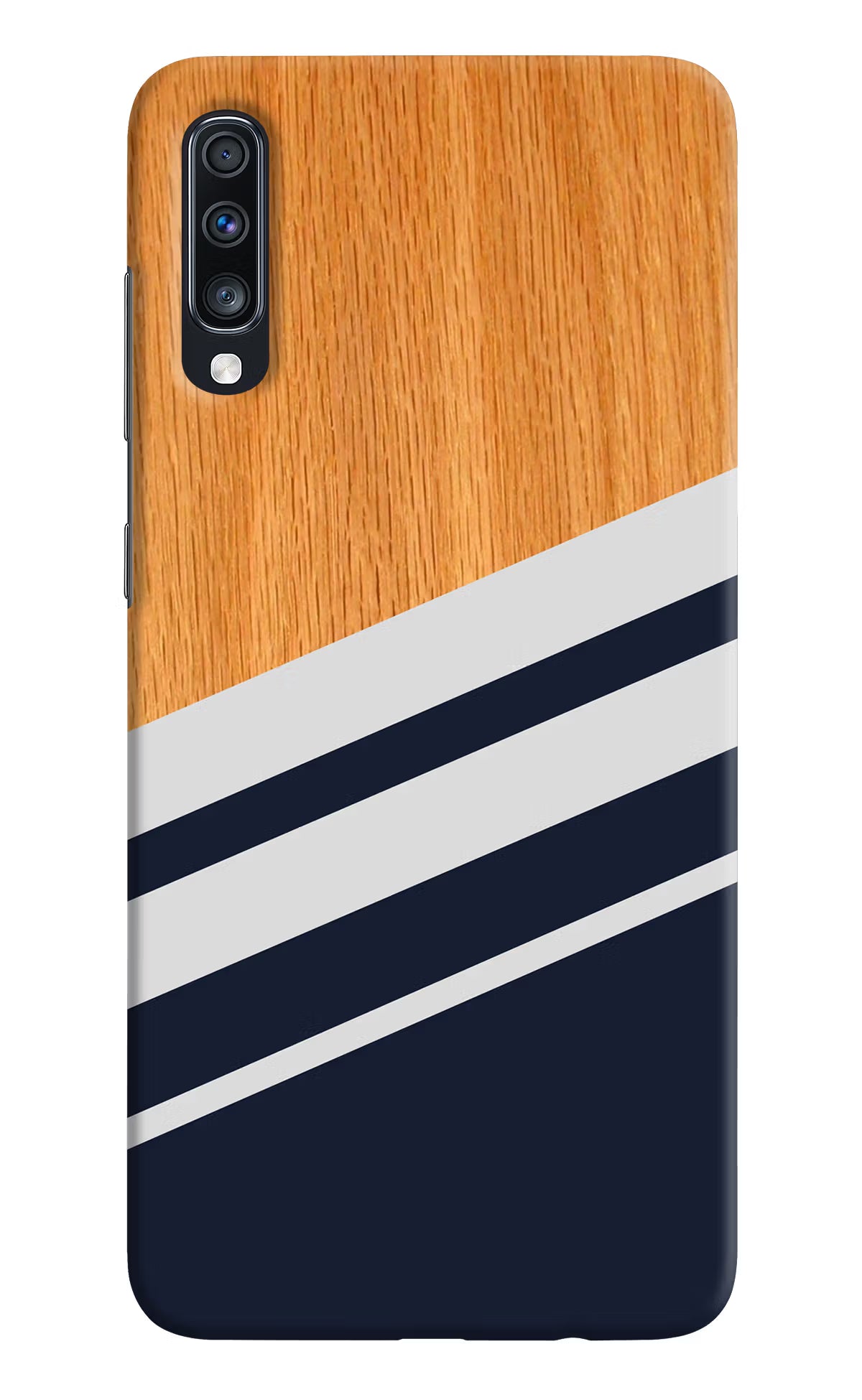 Blue and white wooden Samsung A70 Back Cover - Blue and white wooden Samsung A70 Hard Case Back Cover by Casekaro Blue and white wooden Samsung A70 Hard Case Back Cover by Casekaro