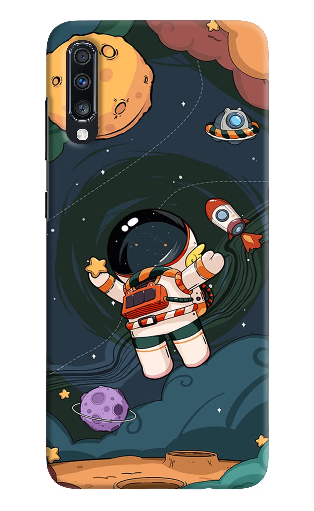 Cartoon Astronaut Samsung A70 Back Cover - Cartoon Astronaut Samsung A70 Hard Case Back Cover by Casekaro Cartoon Astronaut Samsung A70 Hard Case Back Cover by Casekaro