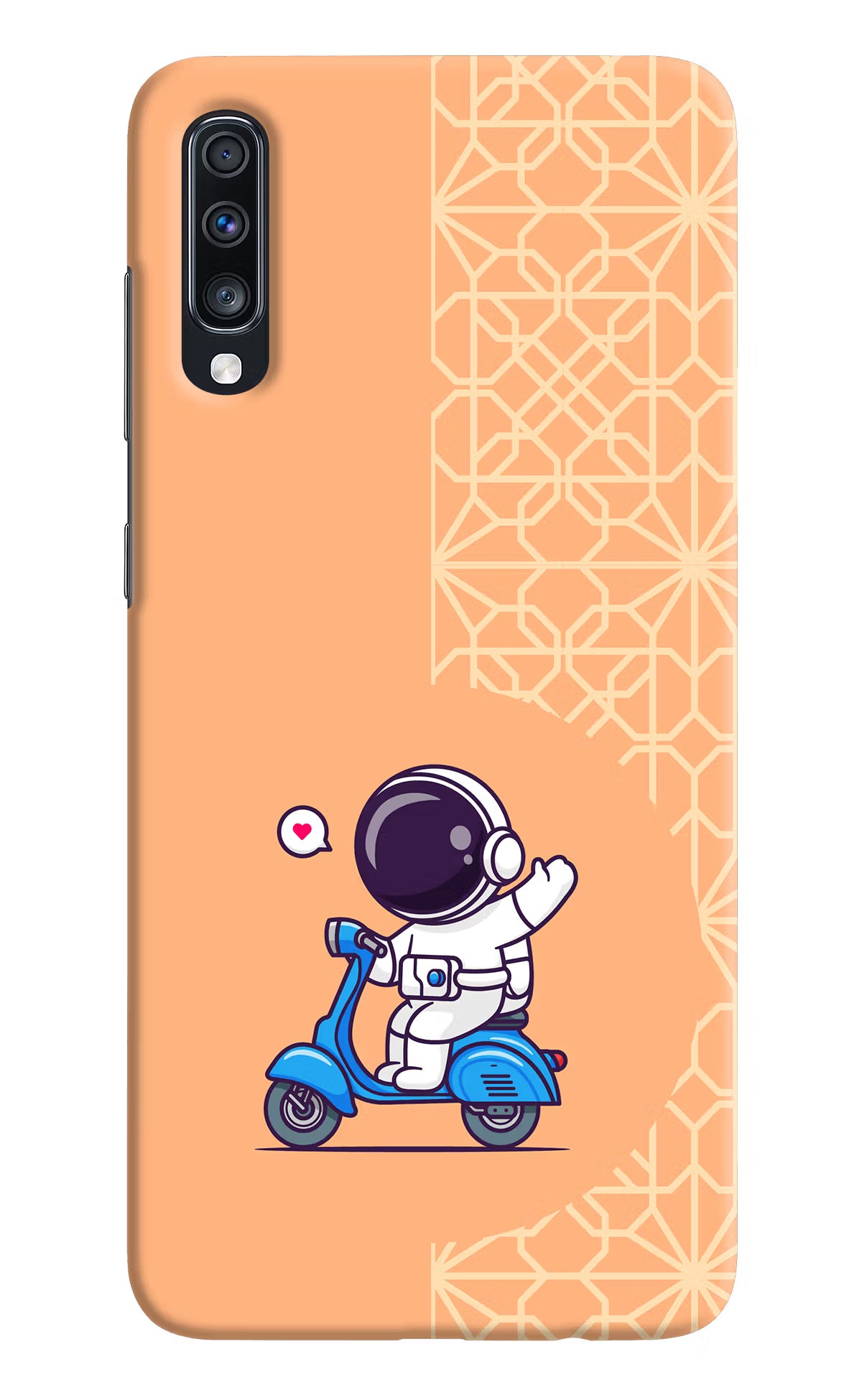 Cute Astronaut Riding Samsung A70 Back Cover - Cute Astronaut Riding Samsung A70 Hard Case Back Cover by Casekaro Cute Astronaut Riding Samsung A70 Hard Case Back Cover by Casekaro