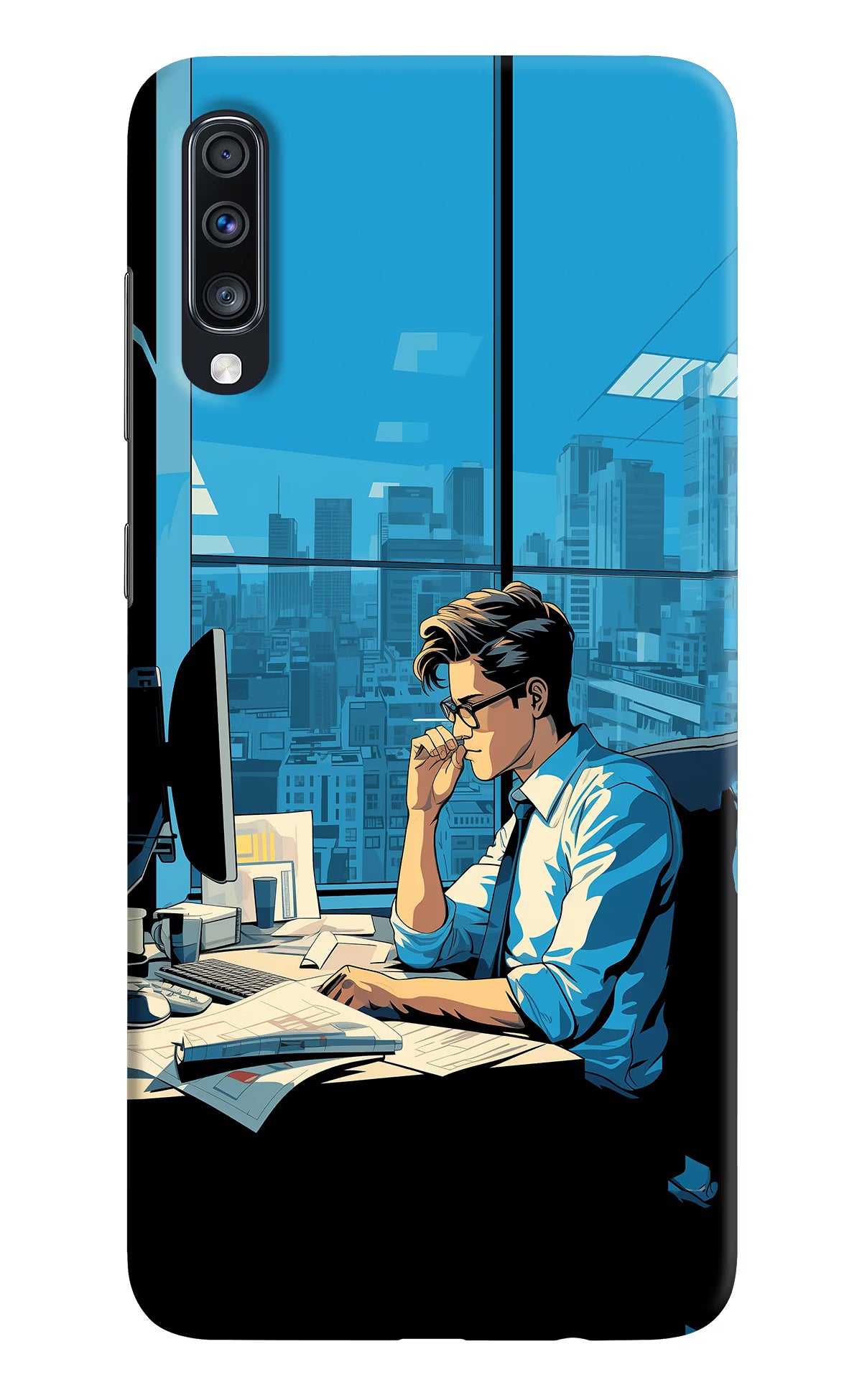 Focused Hustler (AI Generated) Samsung A70 Back Cover - Focused Hustler (AI Generated) Samsung A70 Hard Case Back Cover by Casekaro Focused Hustler (AI Generated) Samsung A70 Hard Case Back Cover by Casekaro
