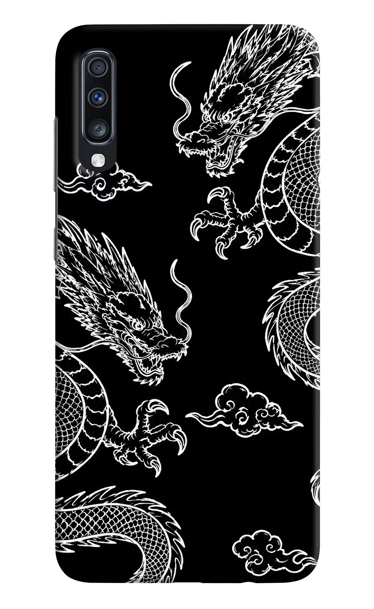 Twin Dragons Samsung A70 Back Cover - Twin Dragons Samsung A70 Hard Case Back Cover by Casekaro Twin Dragons Samsung A70 Hard Case Back Cover by Casekaro
