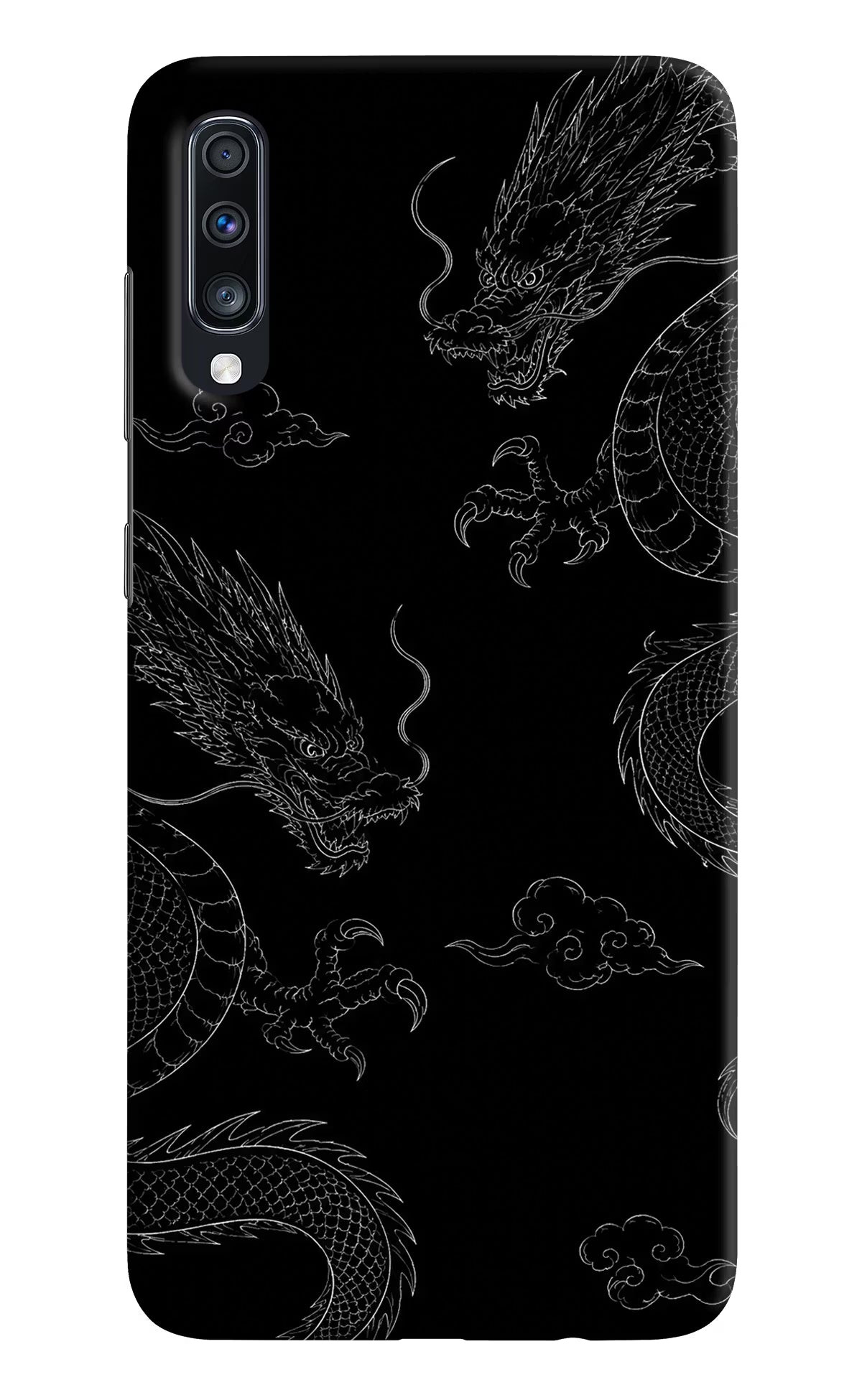 Twin Dragons Samsung A70 Back Cover - Twin Dragons Samsung A70 Hard Case Back Cover by Casekaro Twin Dragons Samsung A70 Hard Case Back Cover by Casekaro