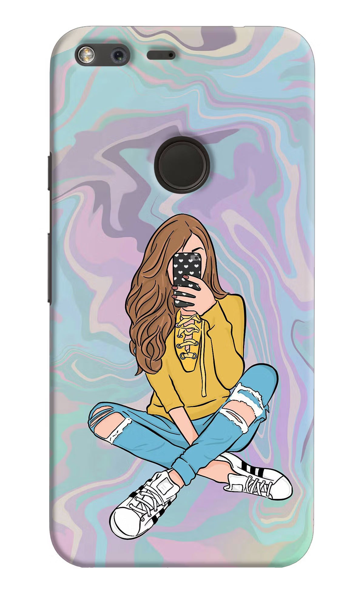 Selfie Girl Google Pixel Back Cover - Selfie Girl Google Pixel Hard Case Back Cover by Casekaro Selfie Girl Google Pixel Hard Case Back Cover by Casekaro