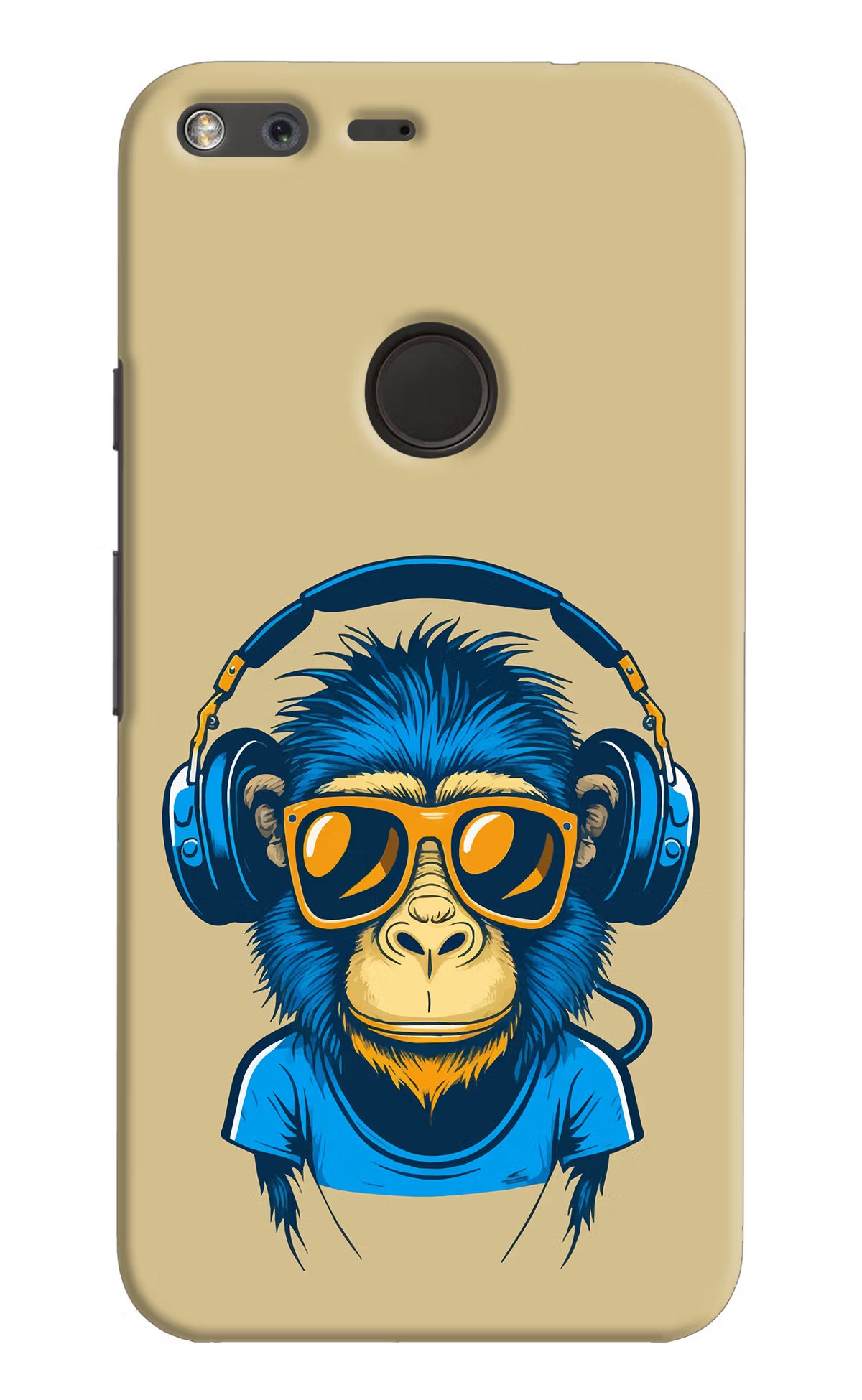 Monkey Headphone Google Pixel Back Cover - Monkey Headphone Google Pixel Hard Case Back Cover by Casekaro Monkey Headphone Google Pixel Hard Case Back Cover by Casekaro