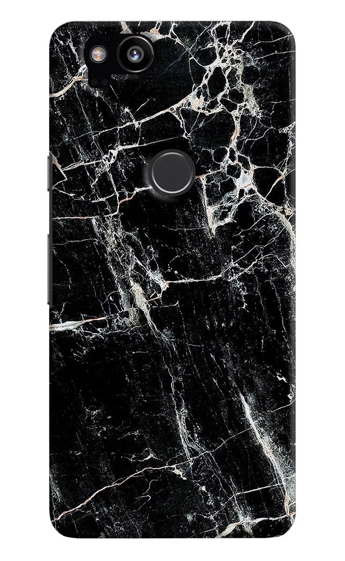 Black Marble Texture Google Pixel 2 Hard Case Back Cover by Casekaro