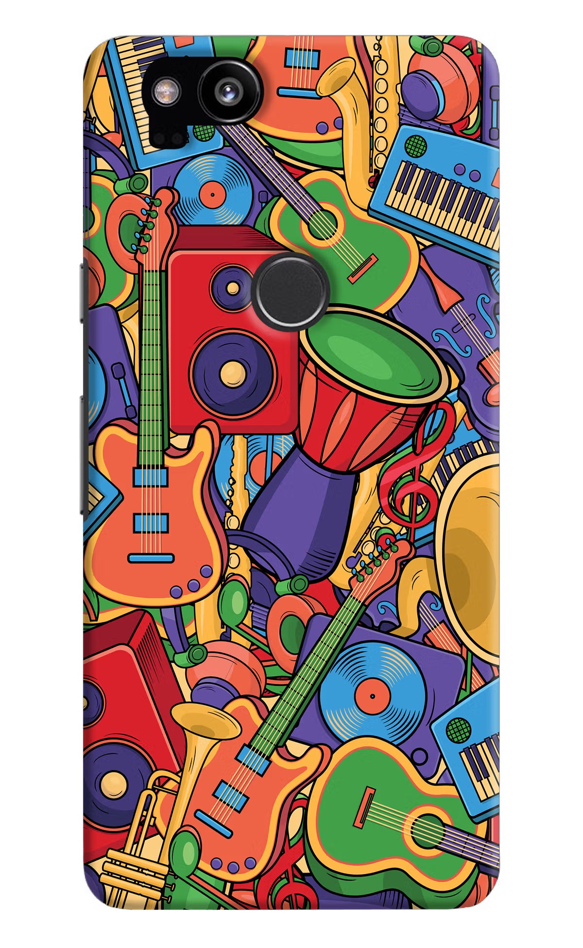 Music Instrument Doodle Google Pixel 2 Back Cover - Music Instrument Doodle Google Pixel 2 Hard Case Back Cover by Casekaro Music Instrument Doodle Google Pixel 2 Hard Case Back Cover by Casekaro