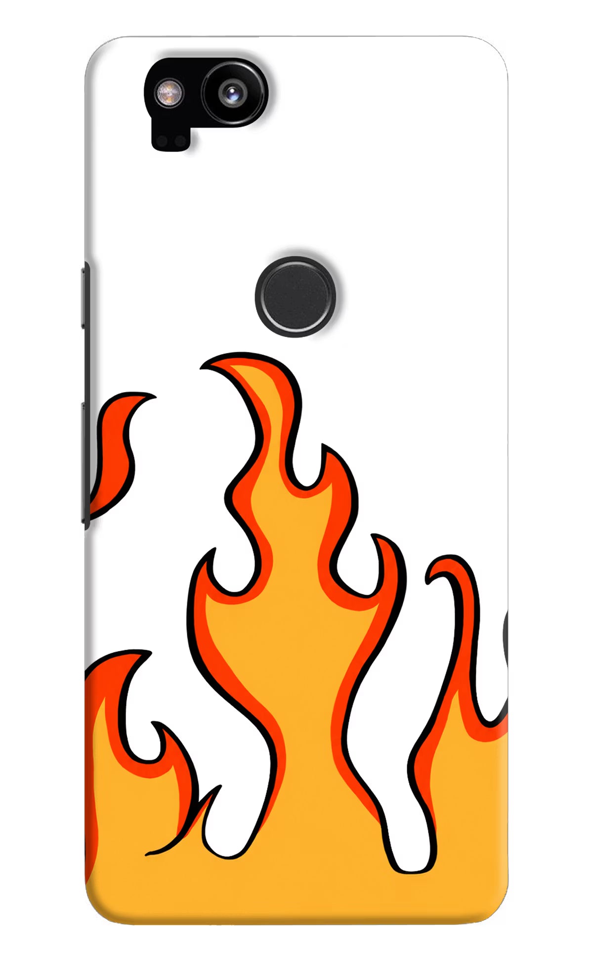 Fired Up – White Google Pixel 2 Back Cover - Fired Up – White Google Pixel 2 Hard Case Back Cover by Casekaro Fired Up – White Google Pixel 2 Hard Case Back Cover by Casekaro
