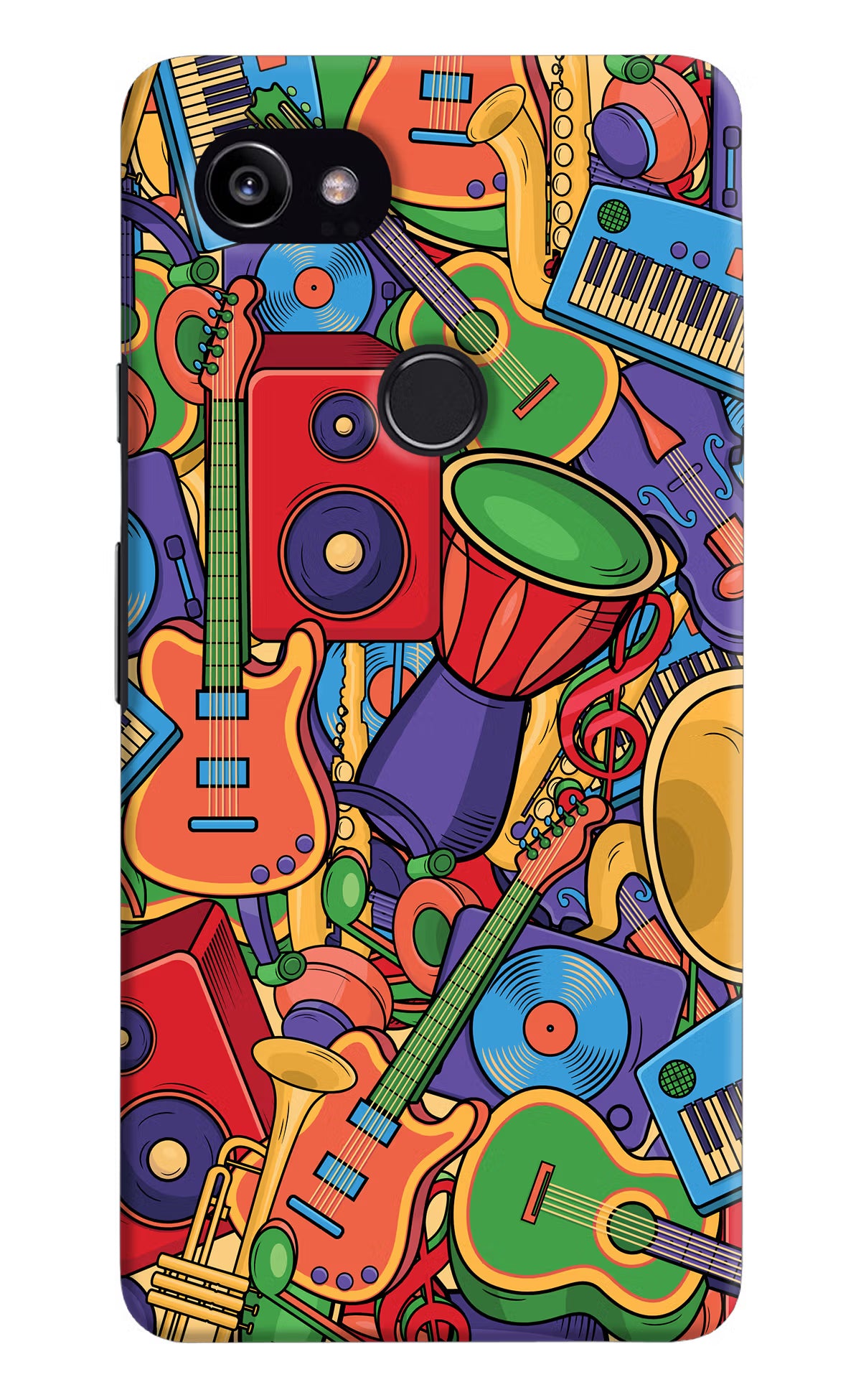 Music Instrument Doodle Google Pixel 2 XL Back Cover - Music Instrument Doodle Google Pixel 2 XL Hard Case Back Cover by Casekaro Music Instrument Doodle Google Pixel 2 XL Hard Case Back Cover by Casekaro