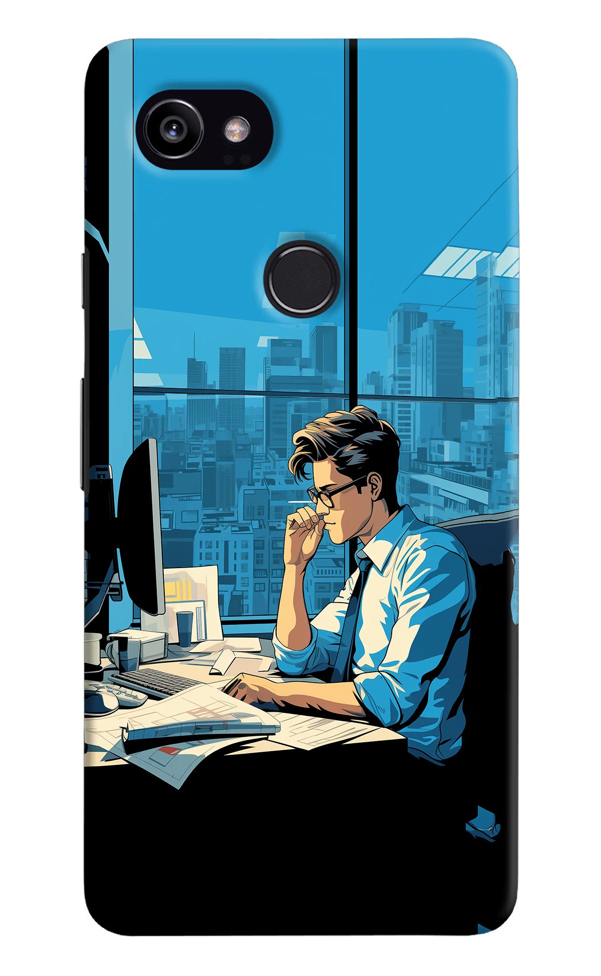 Focused Hustler (AI Generated) Google Pixel 2 XL Back Cover - Focused Hustler (AI Generated) Google Pixel 2 XL Hard Case Back Cover by Casekaro Focused Hustler (AI Generated) Google Pixel 2 XL Hard Case Back Cover by Casekaro