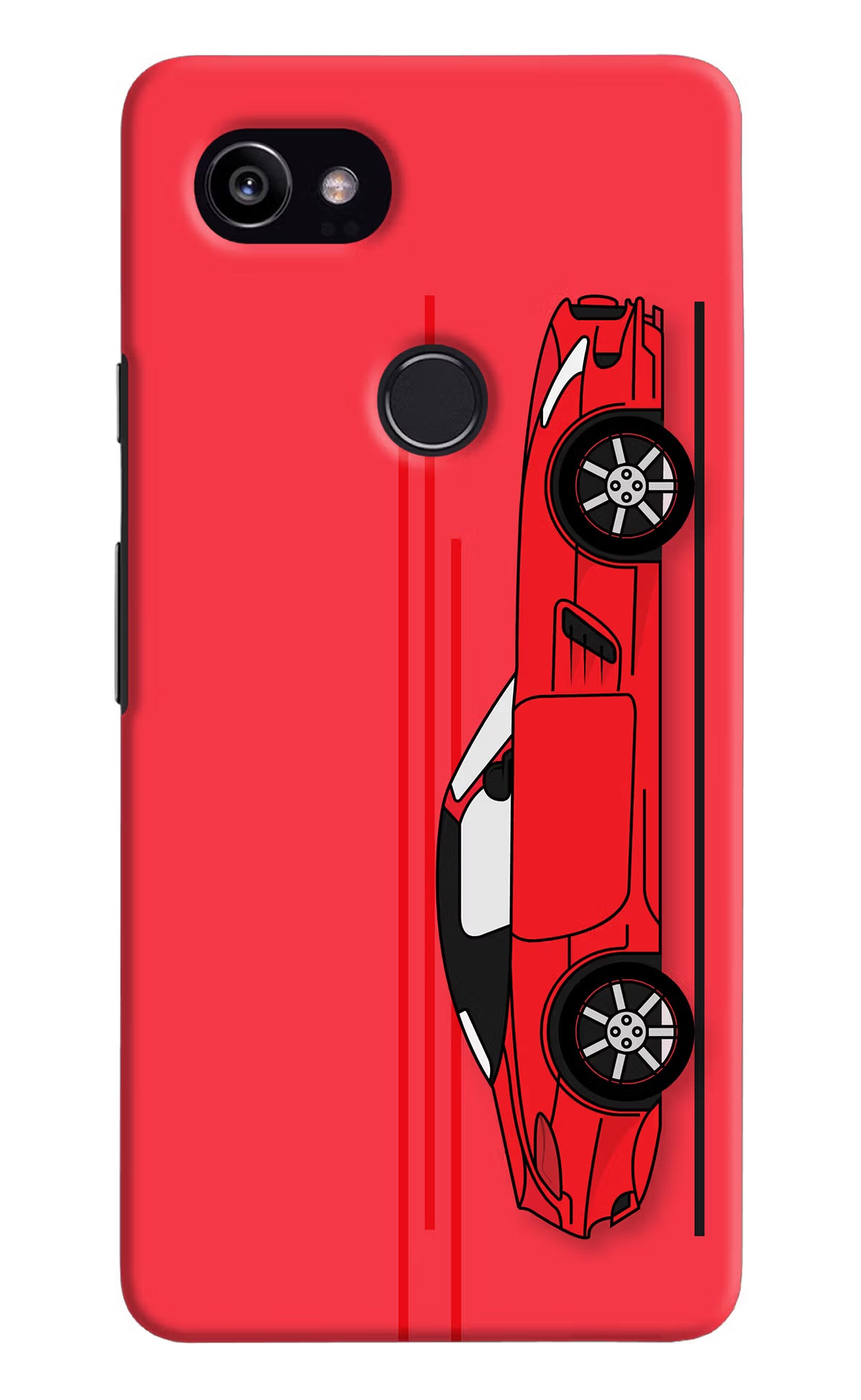 Red Velocity Google Pixel 2 XL Back Cover - Red Velocity Google Pixel 2 XL Hard Case Back Cover by Casekaro Red Velocity Google Pixel 2 XL Hard Case Back Cover by Casekaro