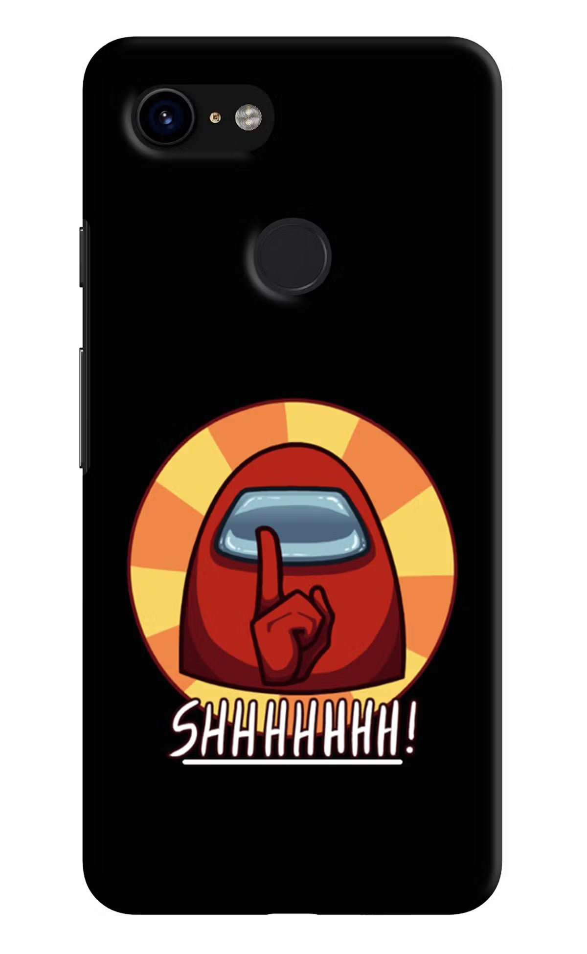 Among Us Shhh! Google Pixel 3 Back Cover - Among Us Shhh! Google Pixel 3 Hard Case Back Cover by Casekaro Among Us Shhh! Google Pixel 3 Hard Case Back Cover by Casekaro