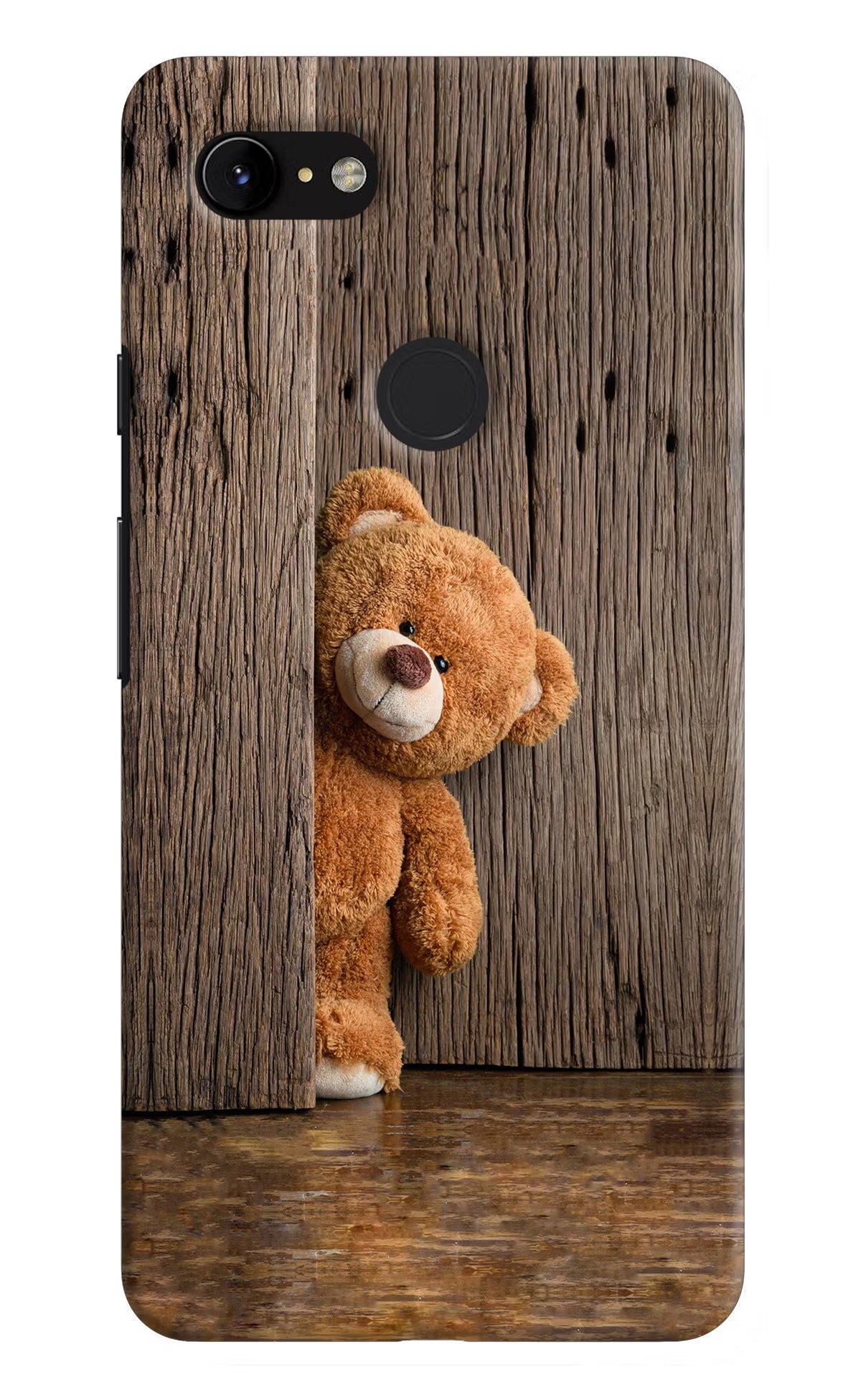 Teddy Wooden Google Pixel 3 XL Back Cover - Teddy Wooden Google Pixel 3 XL Hard Case Back Cover by Casekaro Teddy Wooden Google Pixel 3 XL Hard Case Back Cover by Casekaro