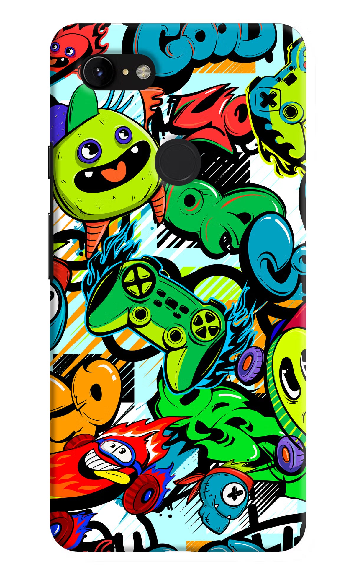 Game Doodle Google Pixel 3 XL Back Cover - Game Doodle Google Pixel 3 XL Hard Case Back Cover by Casekaro Game Doodle Google Pixel 3 XL Hard Case Back Cover by Casekaro