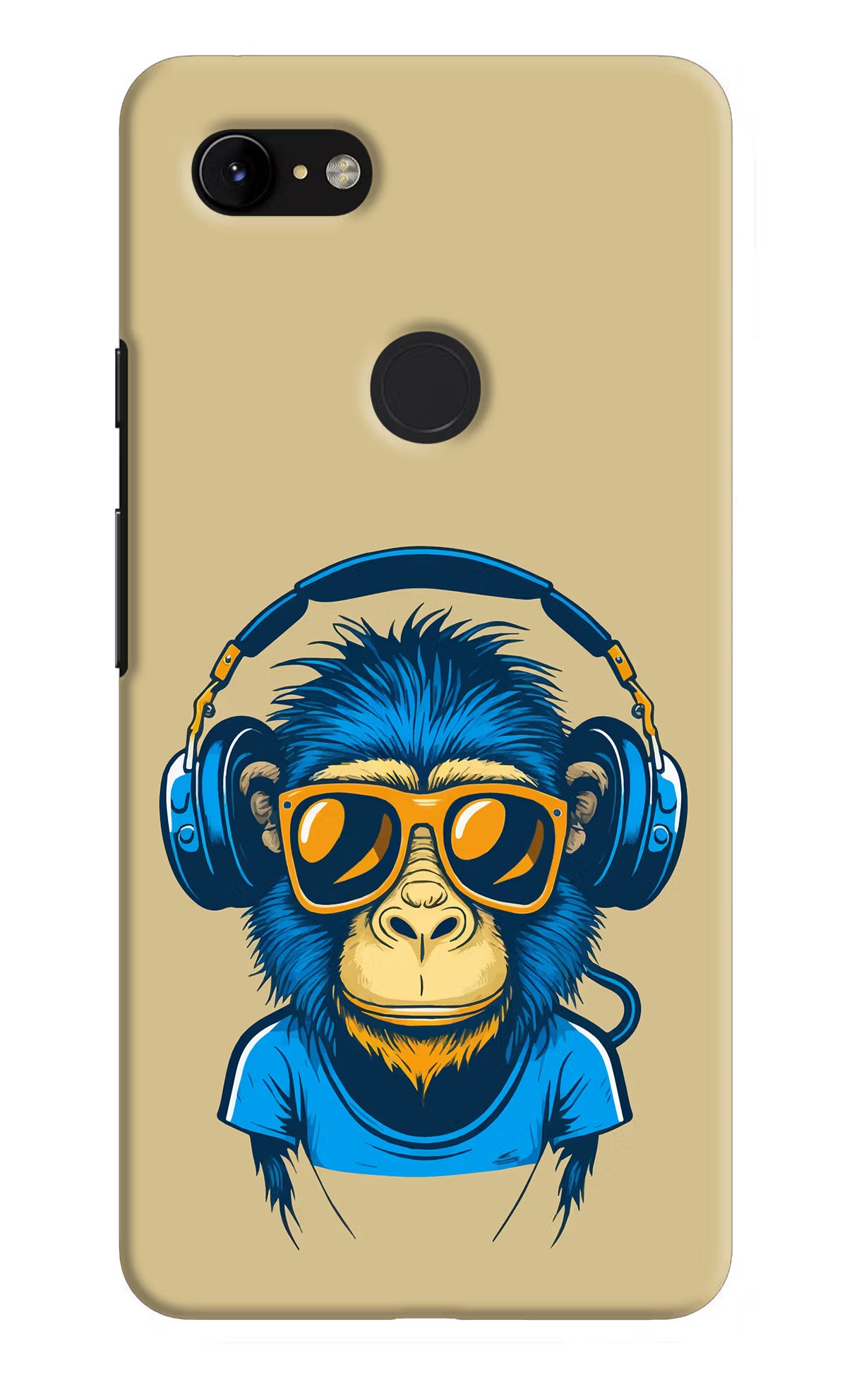 Monkey Headphone Google Pixel 3 XL Back Cover - Monkey Headphone Google Pixel 3 XL Hard Case Back Cover by Casekaro Monkey Headphone Google Pixel 3 XL Hard Case Back Cover by Casekaro