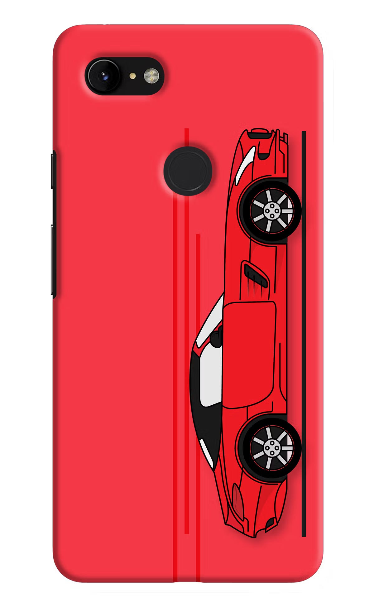 Red Velocity Google Pixel 3 XL Back Cover - Red Velocity Google Pixel 3 XL Hard Case Back Cover by Casekaro Red Velocity Google Pixel 3 XL Hard Case Back Cover by Casekaro