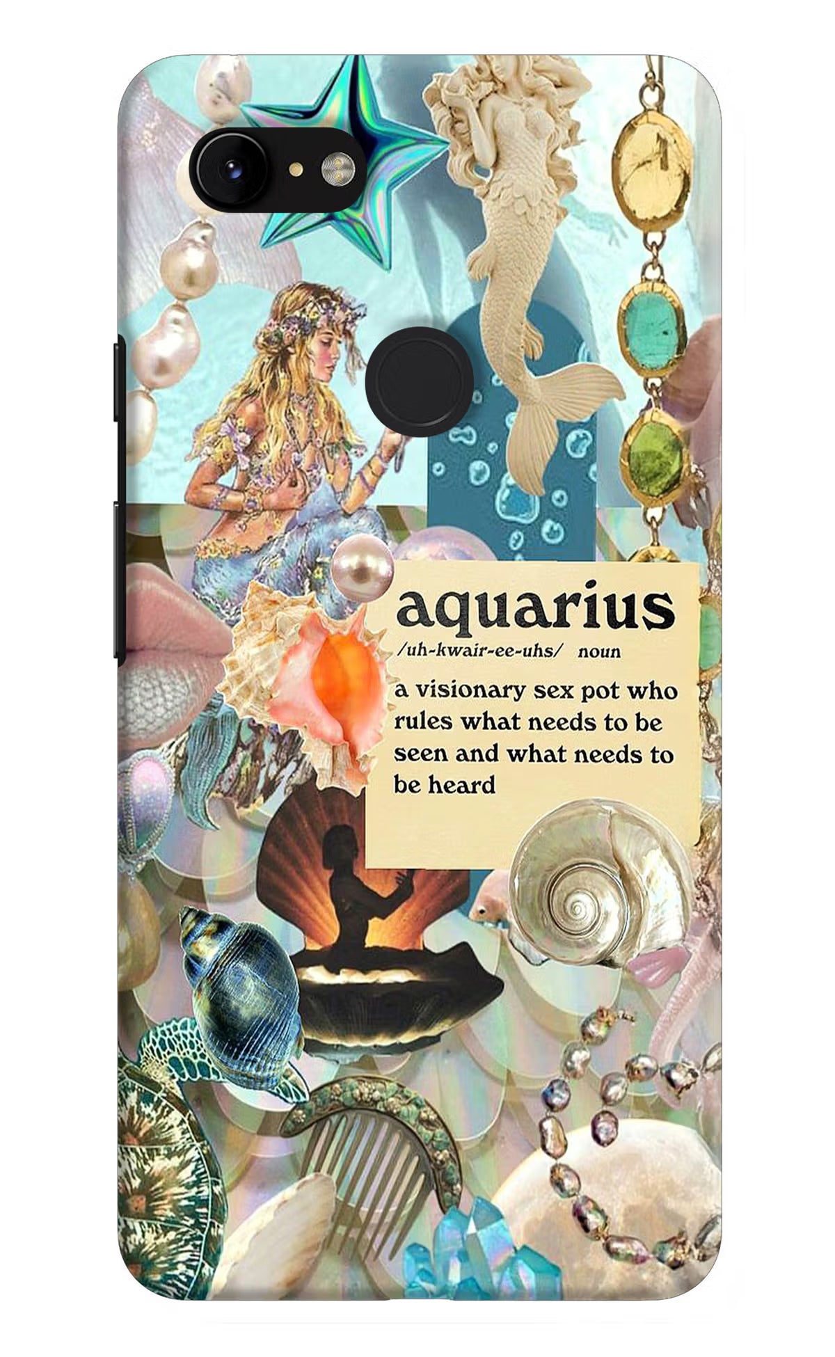Aquarius Zodiac Google Pixel 3 XL Back Cover - Aquarius Zodiac Google Pixel 3 XL Hard Case Back Cover by Casekaro Aquarius Zodiac Google Pixel 3 XL Hard Case Back Cover by Casekaro