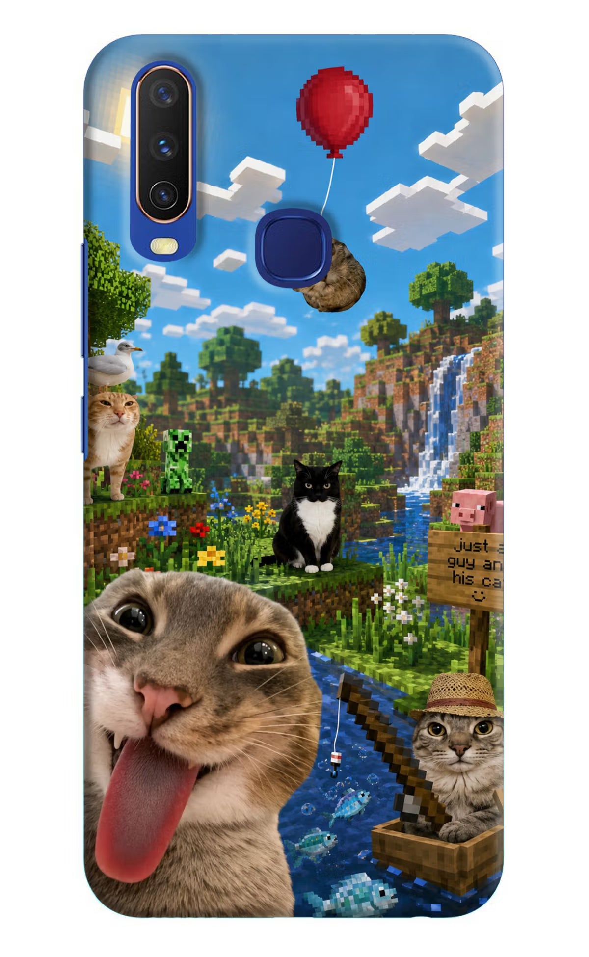 Minecraft Cat Chaos Vivo Y11/Y12/U10 Back Cover - Minecraft Cat Chaos Vivo Y11/Y12/U10 Back Cover Minecraft Cat Chaos Vivo Y11/Y12/U10 Back Cover