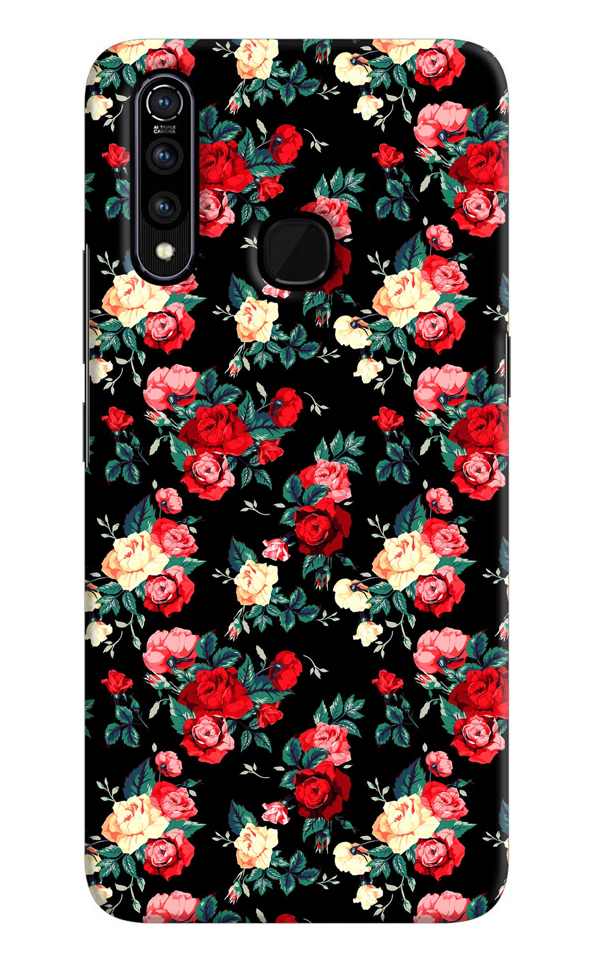 Rose Pattern Vivo Z1 Pro Back Cover - Rose Pattern Vivo Z1 Pro Hard Case Back Cover by Casekaro Rose Pattern Vivo Z1 Pro Hard Case Back Cover by Casekaro