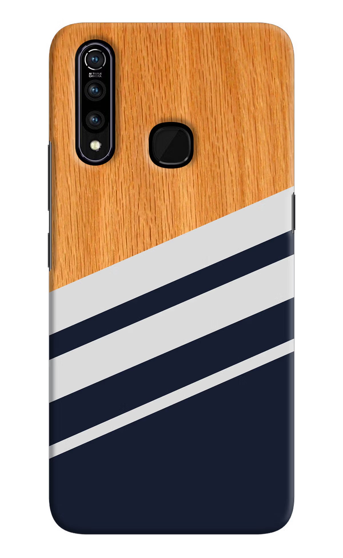Blue and white wooden Vivo Z1 Pro Back Cover - Blue and white wooden Vivo Z1 Pro Hard Case Back Cover by Casekaro Blue and white wooden Vivo Z1 Pro Hard Case Back Cover by Casekaro