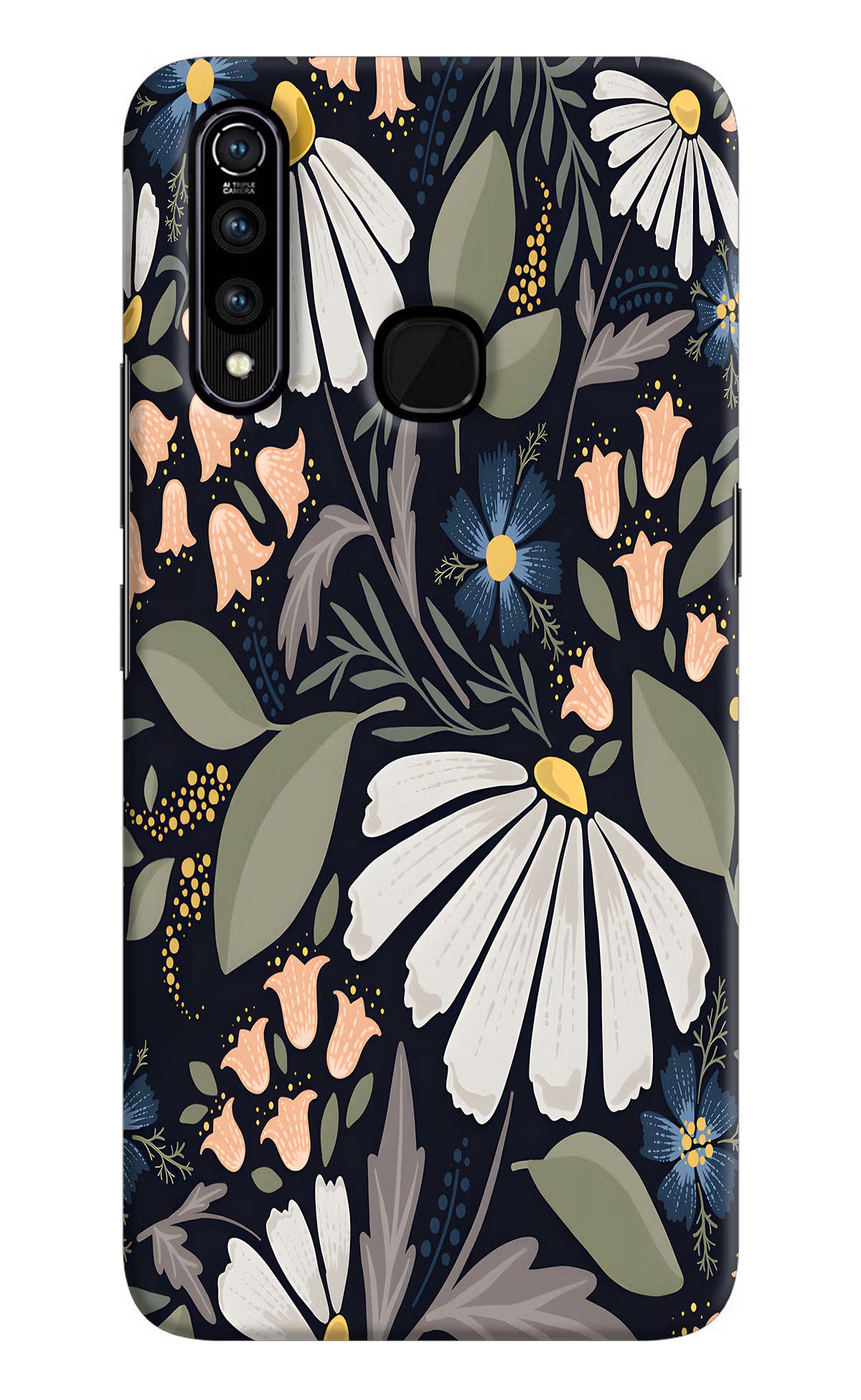 Flowers Art Vivo Z1 Pro Back Cover - Flowers Art Vivo Z1 Pro Hard Case Back Cover by Casekaro Flowers Art Vivo Z1 Pro Hard Case Back Cover by Casekaro