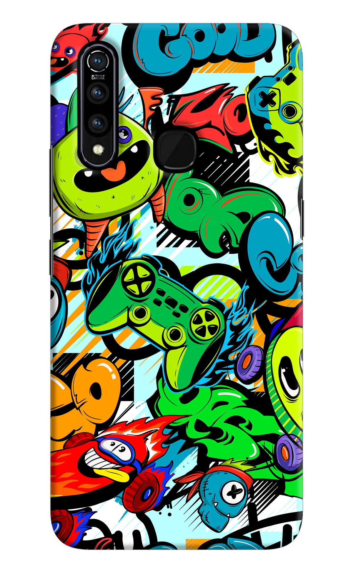 Game Doodle Vivo Z1 Pro Back Cover - Game Doodle Vivo Z1 Pro Hard Case Back Cover by Casekaro Game Doodle Vivo Z1 Pro Hard Case Back Cover by Casekaro