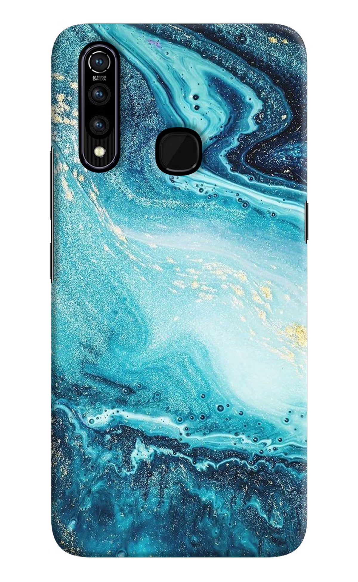 Blue Glitter Marble Vivo Z1 Pro Back Cover - Blue Glitter Marble Vivo Z1 Pro Hard Case Back Cover by Casekaro Blue Glitter Marble Vivo Z1 Pro Hard Case Back Cover by Casekaro